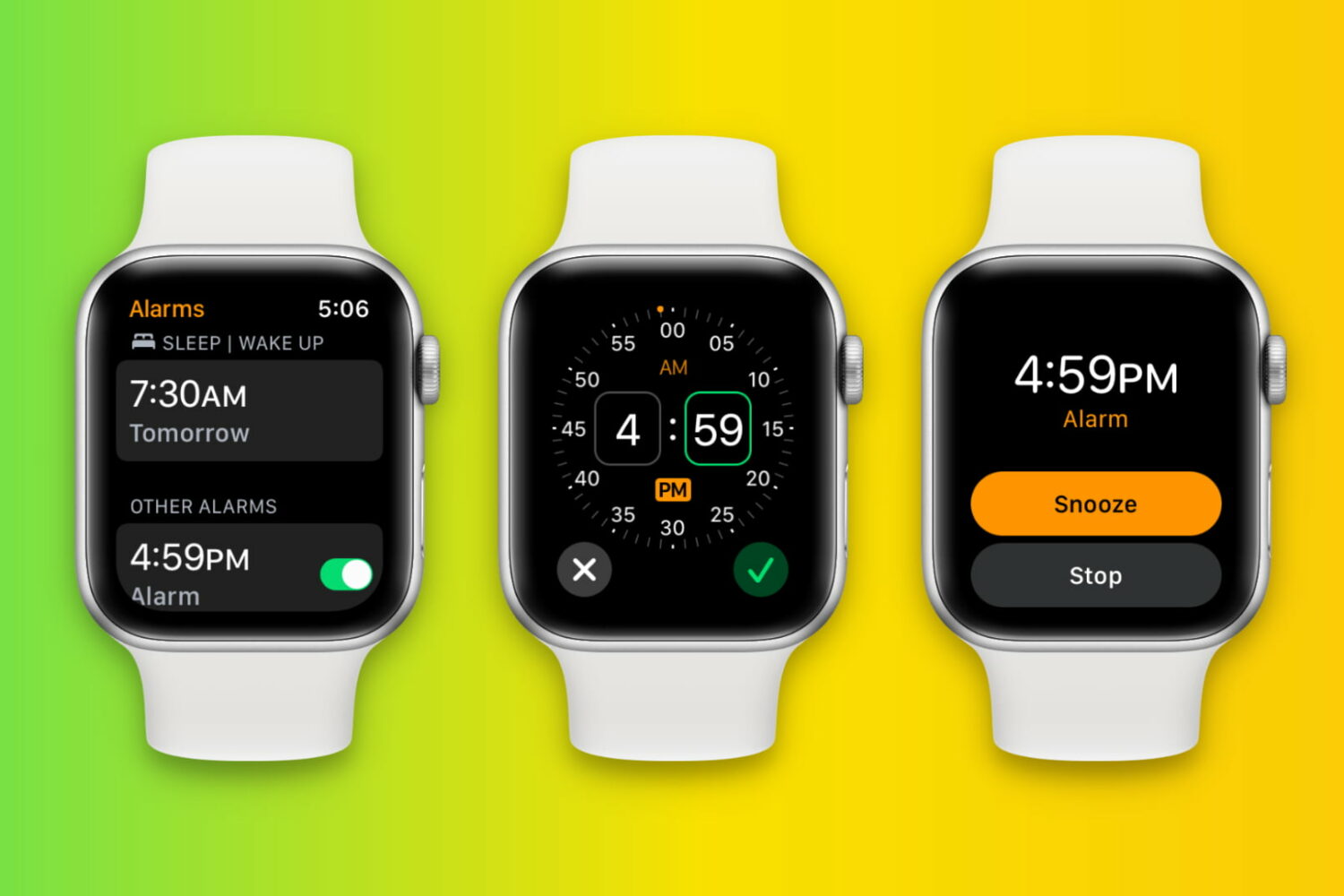 Set alarm on Apple Watch