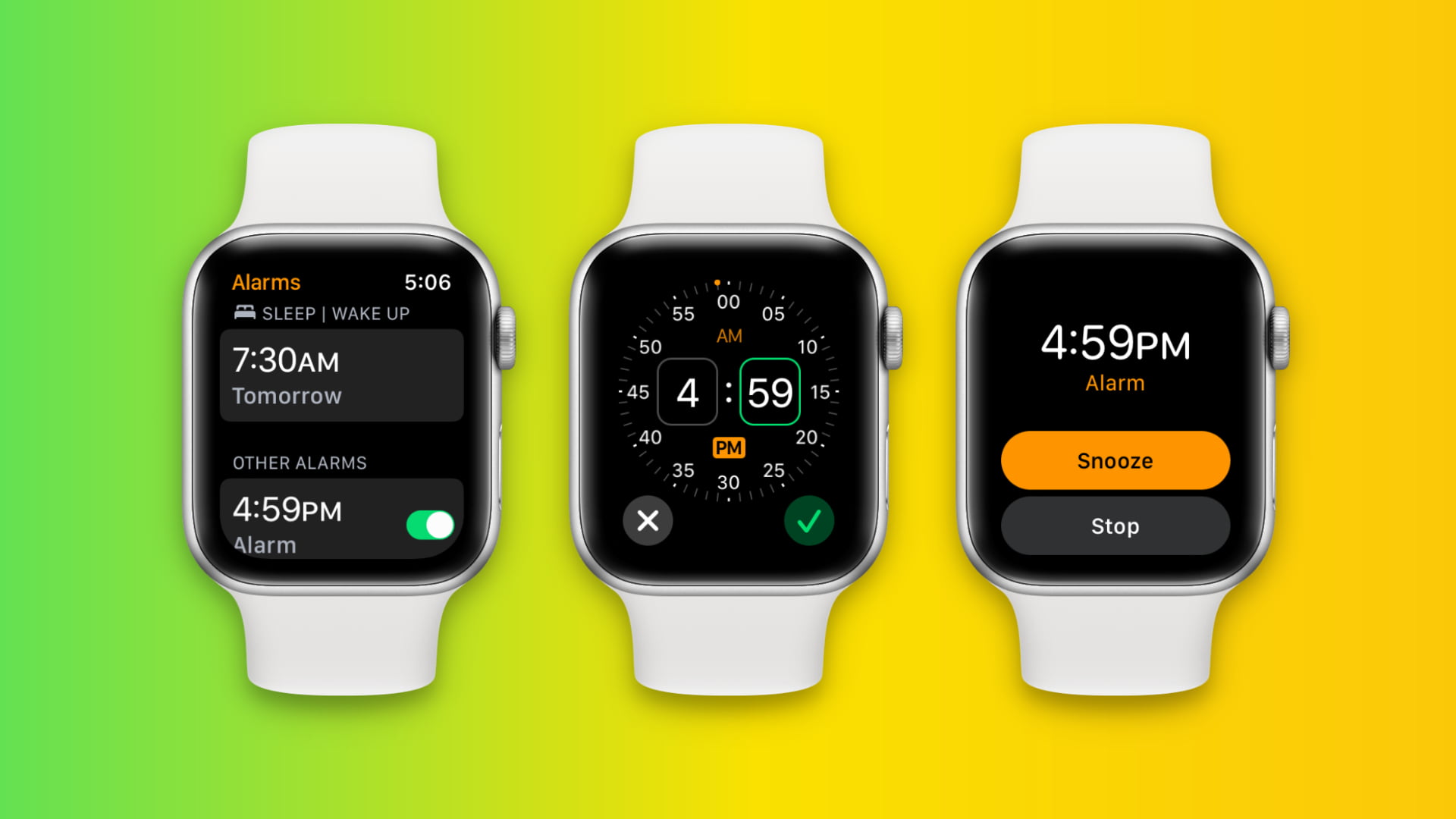 Set alarm on Apple Watch