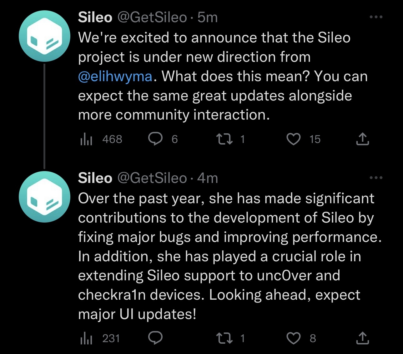 The Sileo Team announces Amy While becoming the new director of the Sileo Team on Twitter.