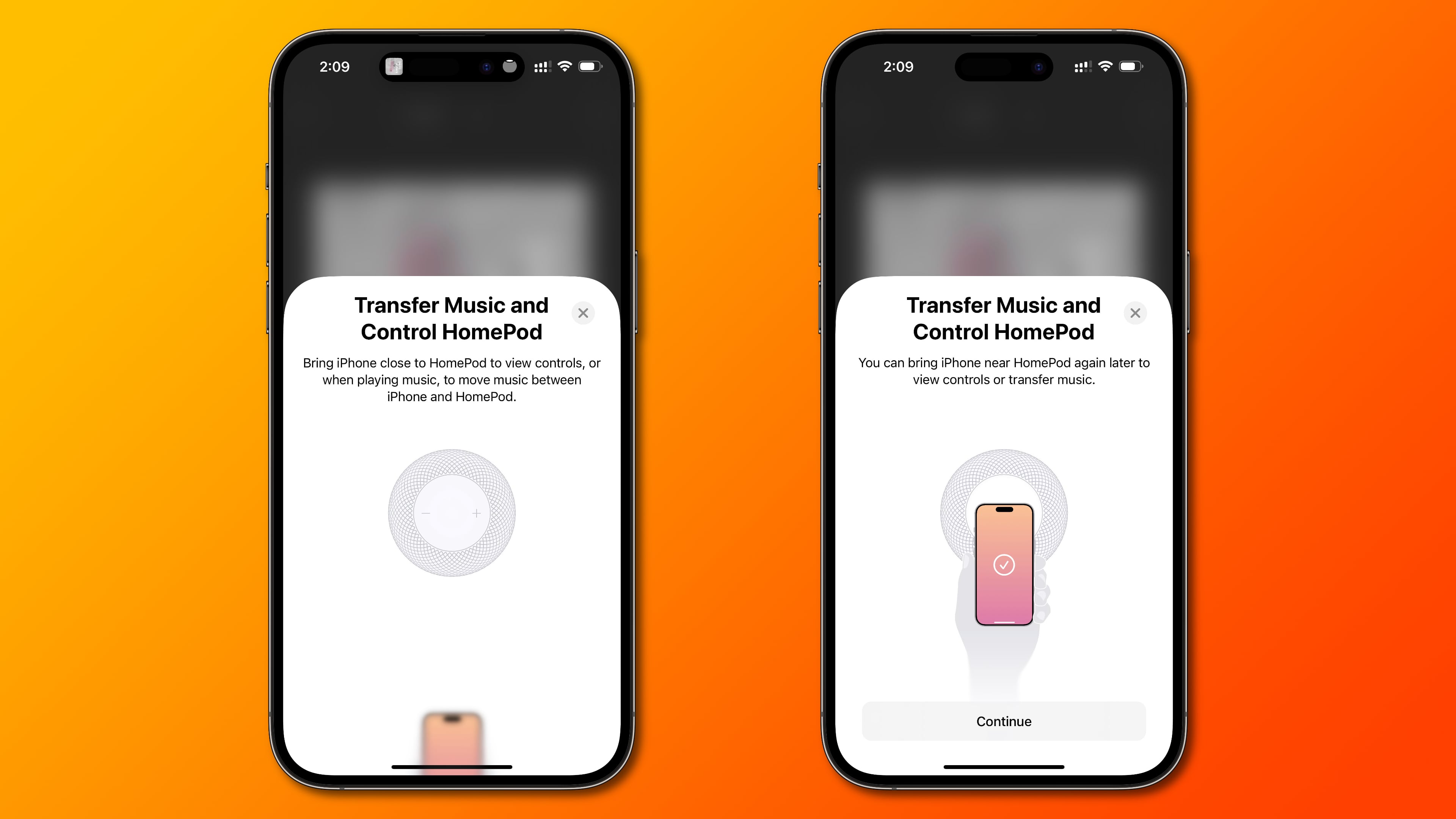 iOS 16.3 brings a visual guide for how to hand off music, calls and other audio content from iPhone to HomePod
