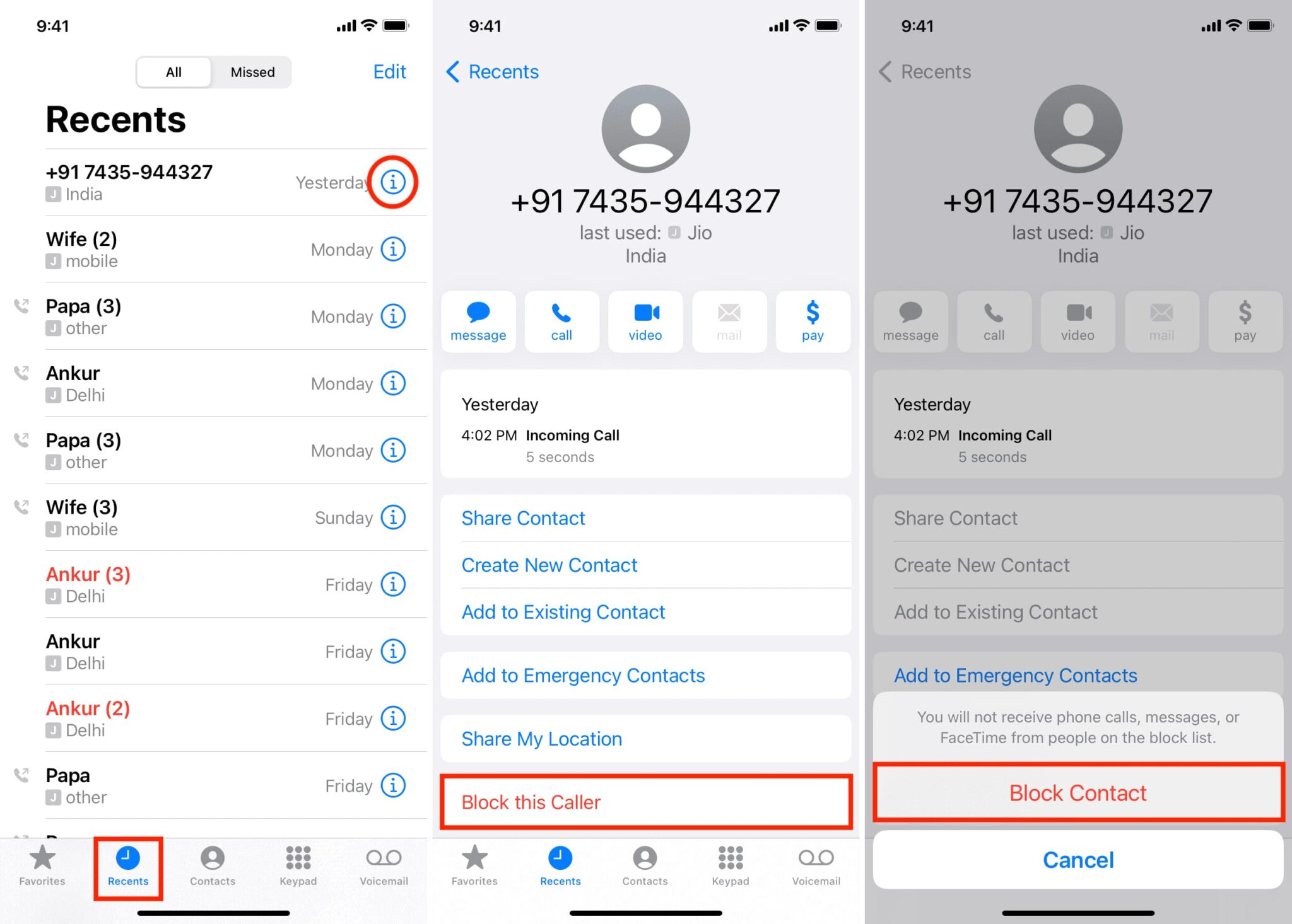 How to block or unblock a caller or message sender on iPhone