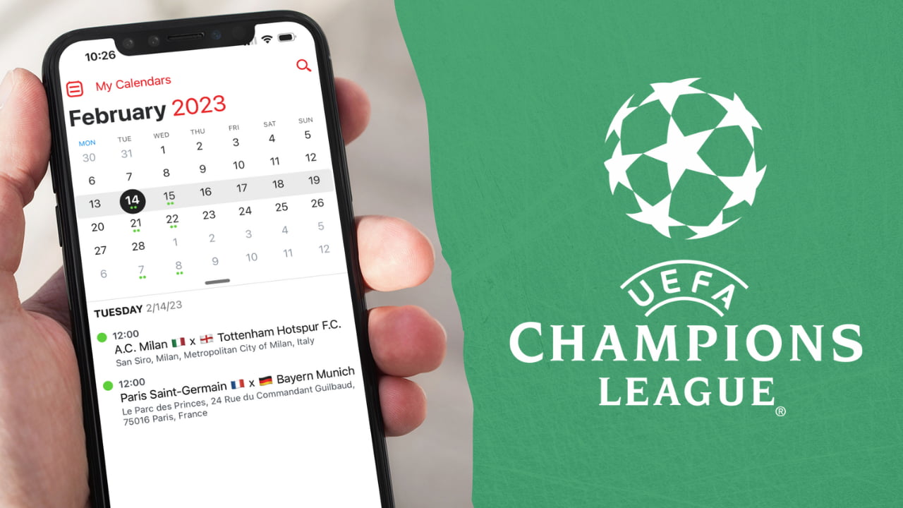 Champions League Schedule on Calendar