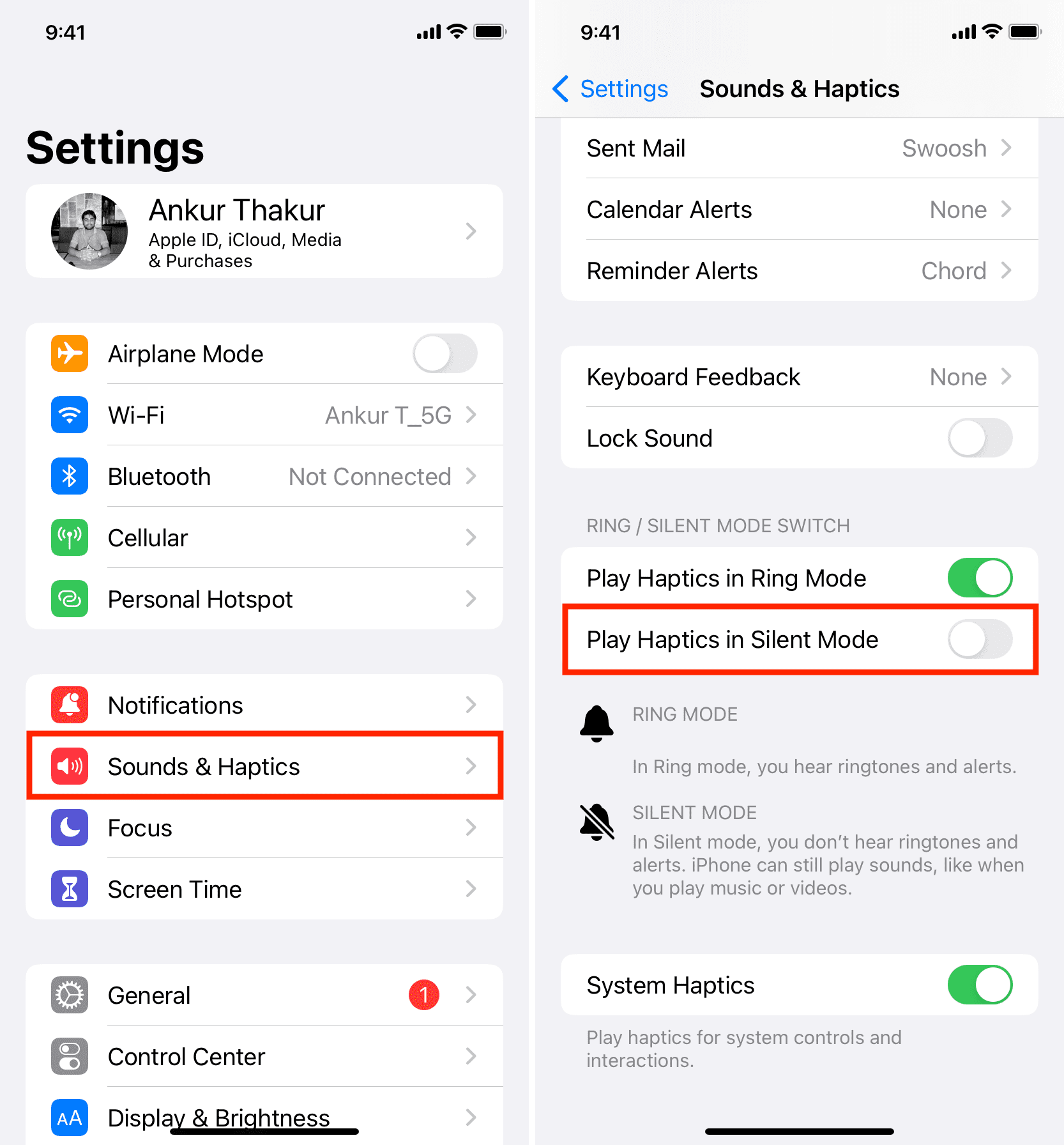 Disable Play Haptics in Silent Mode on iPhone