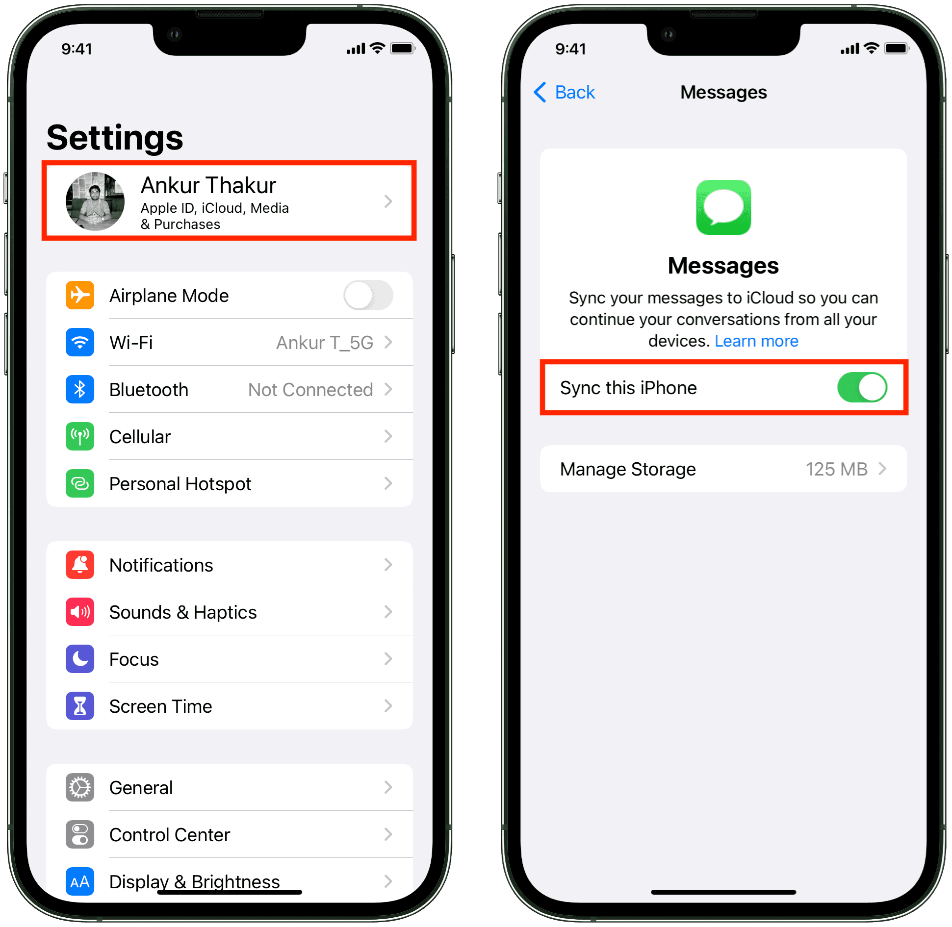 Enable Messages in iCloud on your previous iPhone