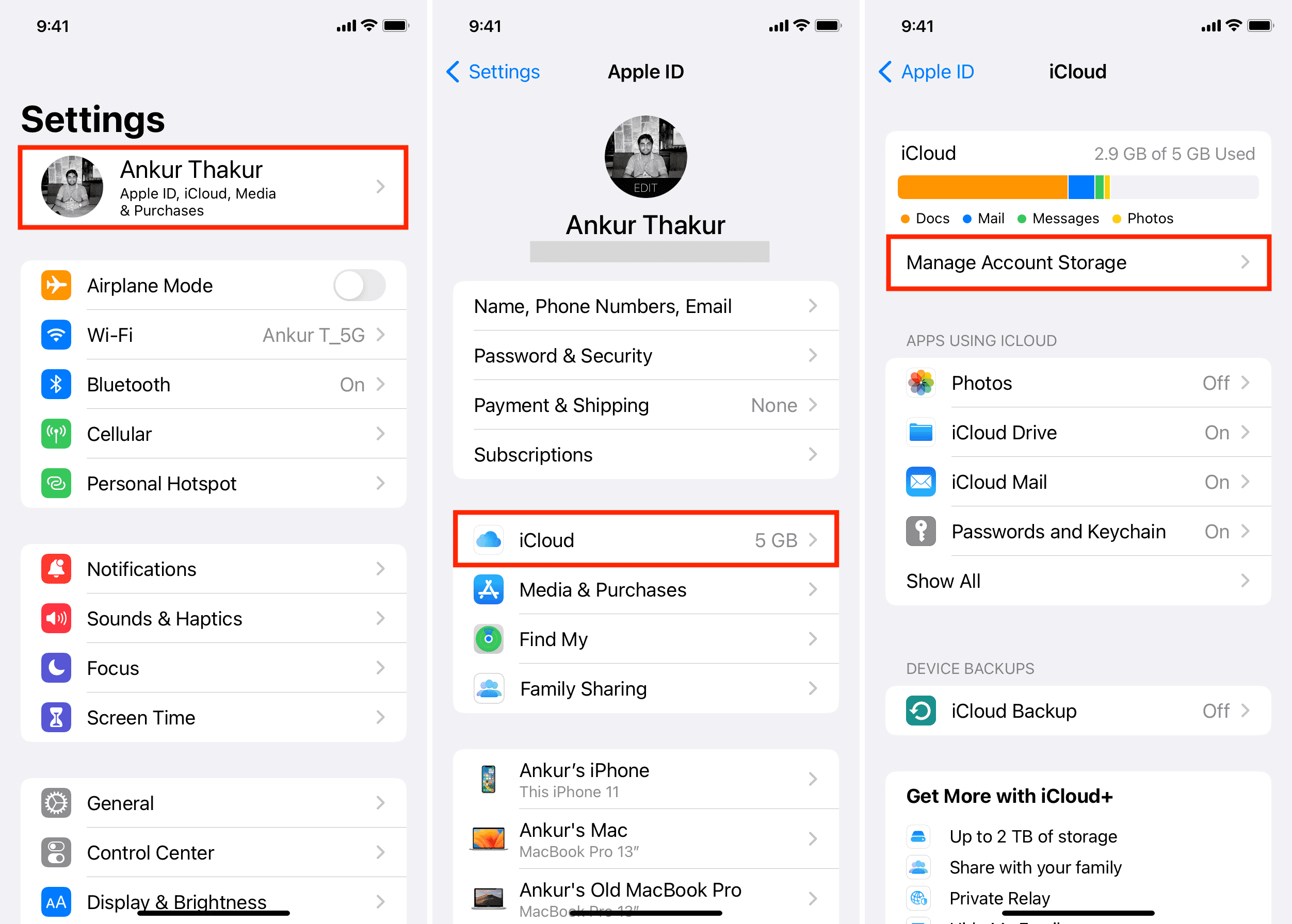 Manage Account Storage for iCloud on iPhone