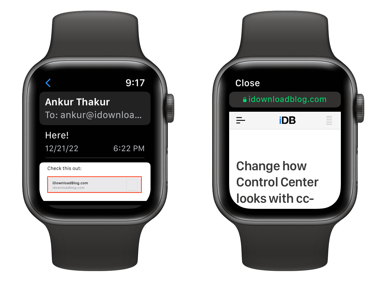 Open link on Apple Watch