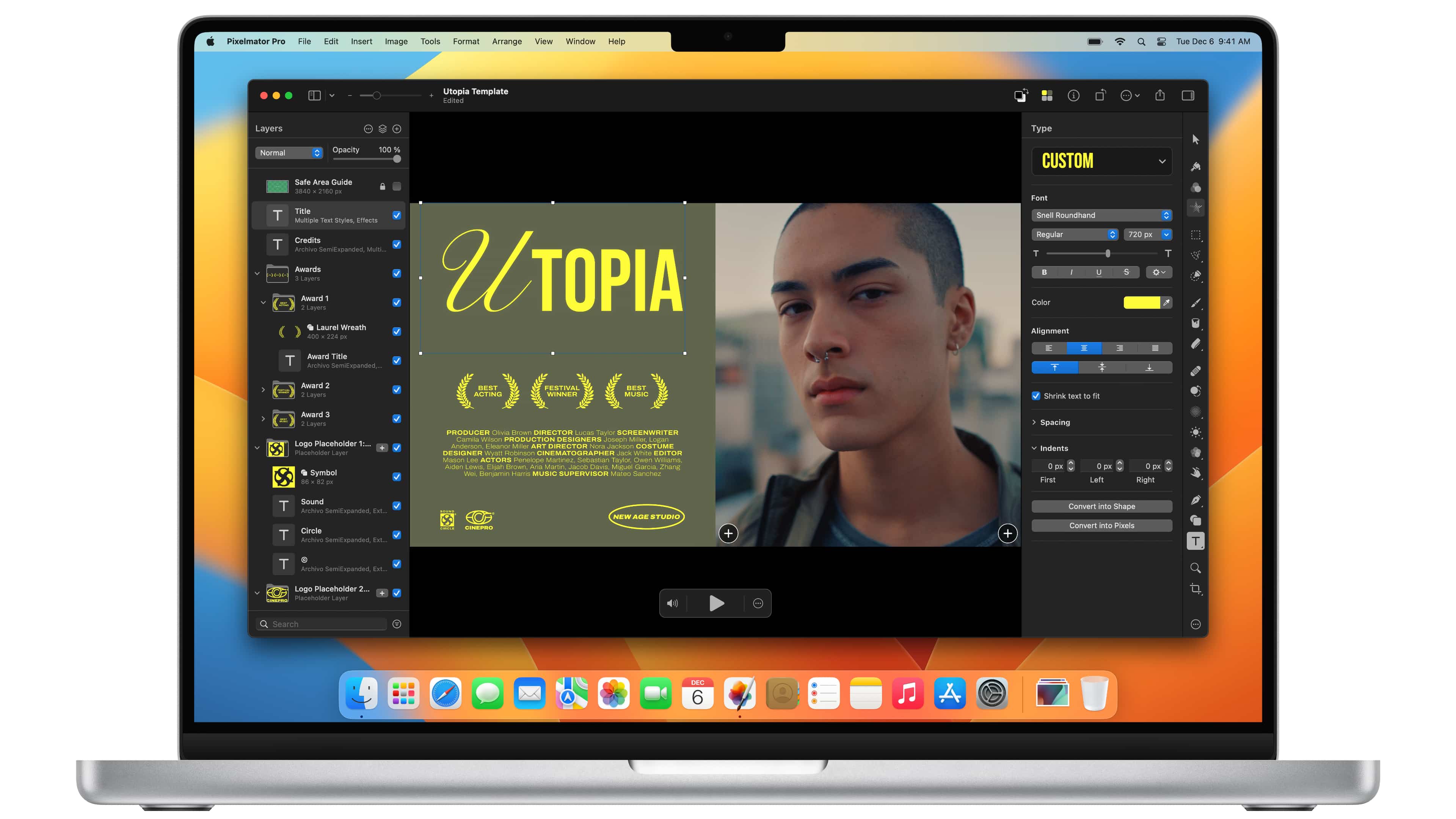 Video templates in Pixelmator Pro 3.2 for macOS