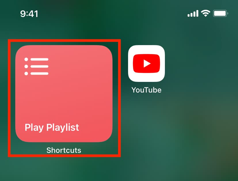 Play Playlist shortcut as widget on iPhone Home Screen
