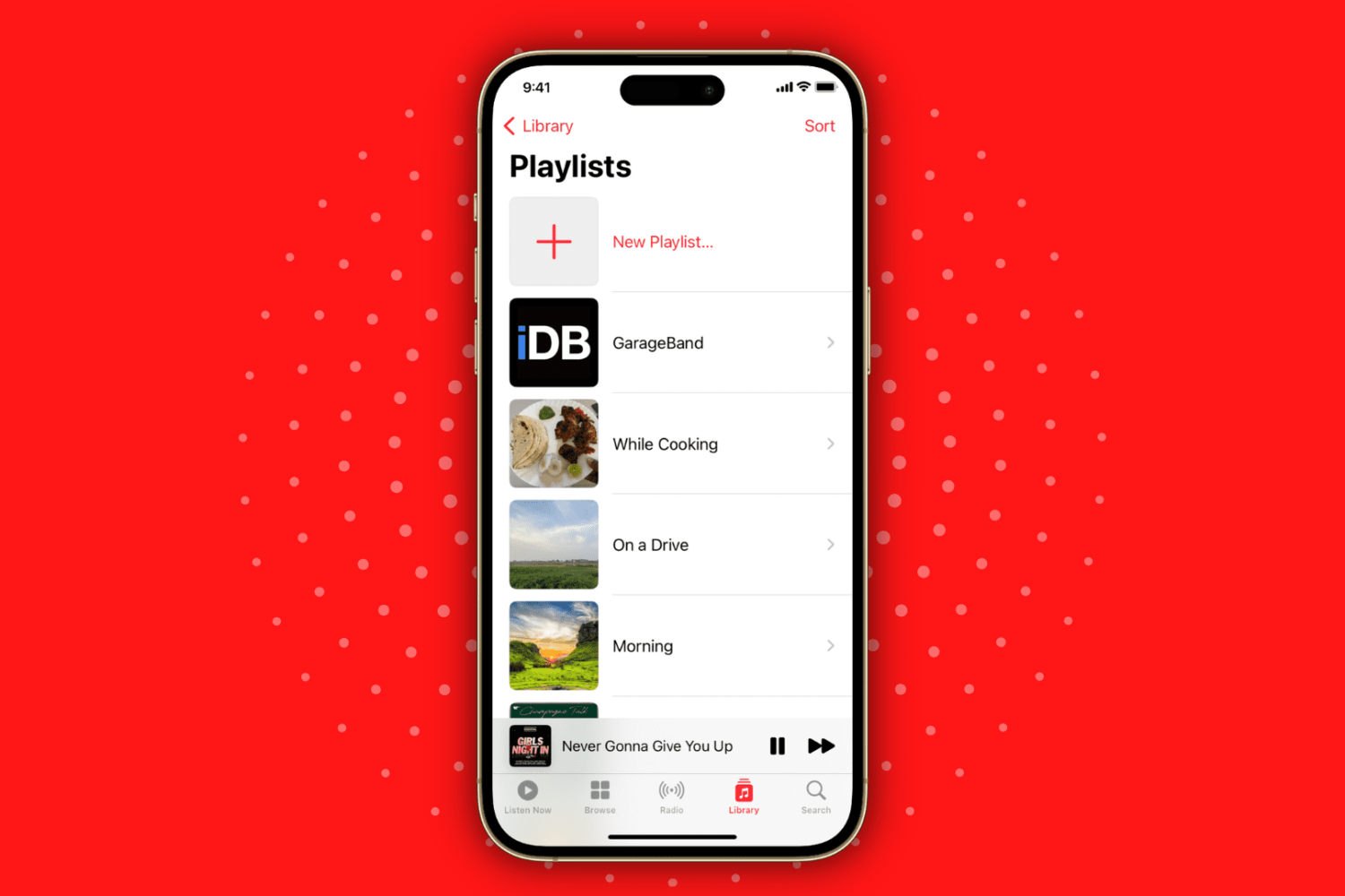 Playlists in the Music app on iPhone