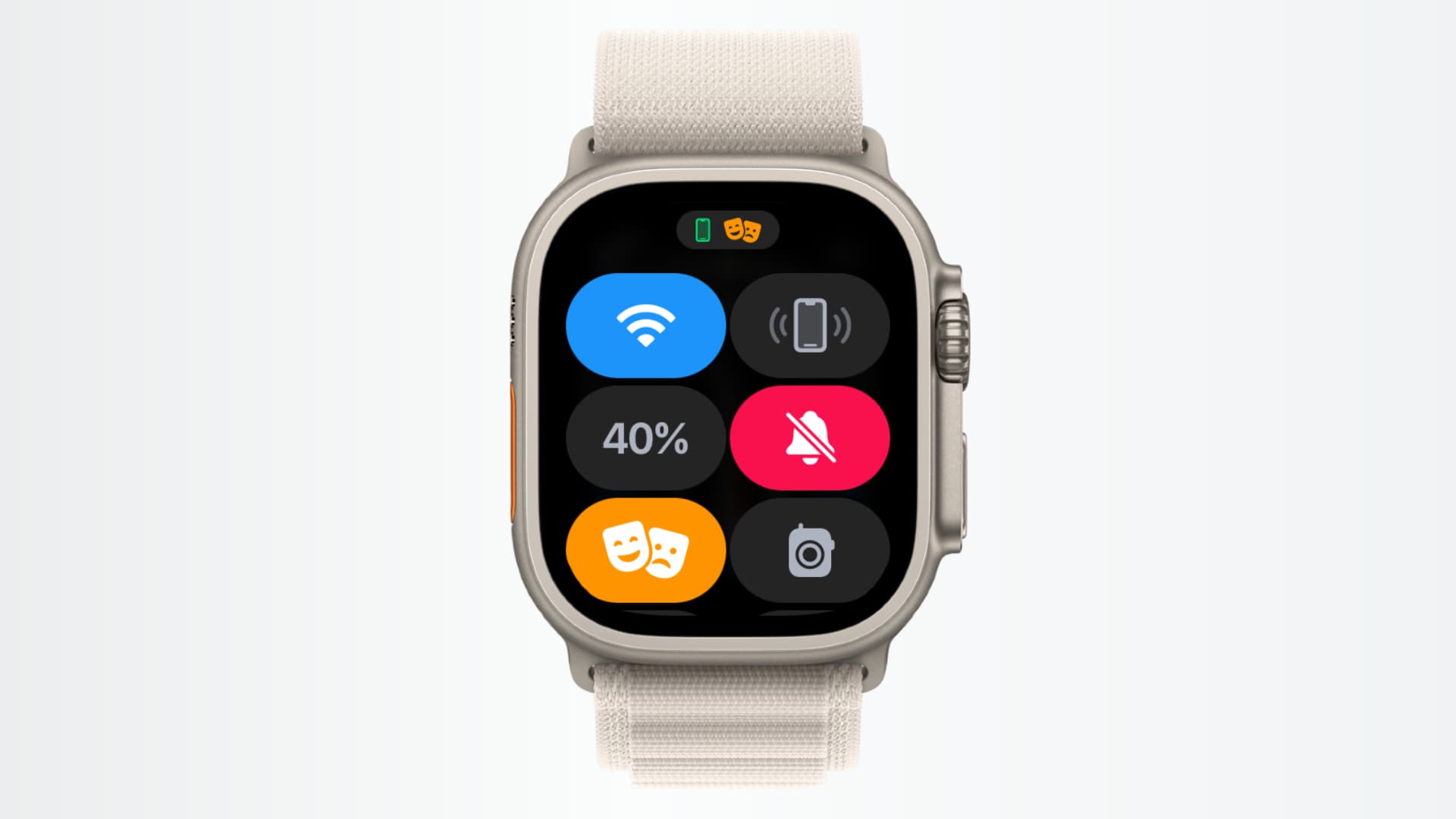 Silent mode and Theater mode enabled on Apple Watch Ultra