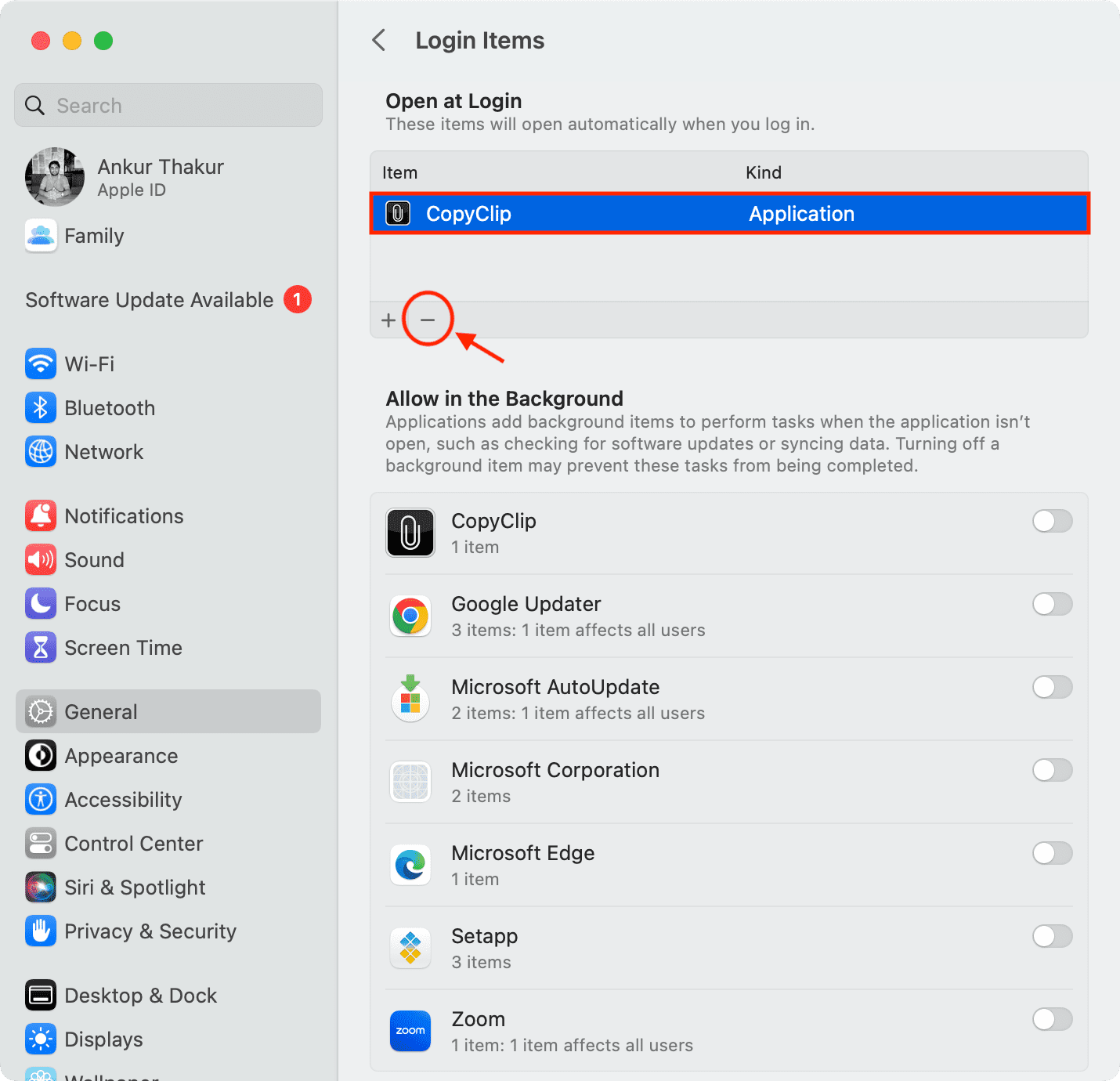 Stop app from opening at login in macOS Ventura