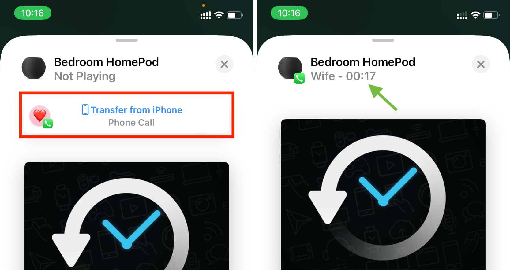 Transfer Phone Call from iPhone to HomePod
