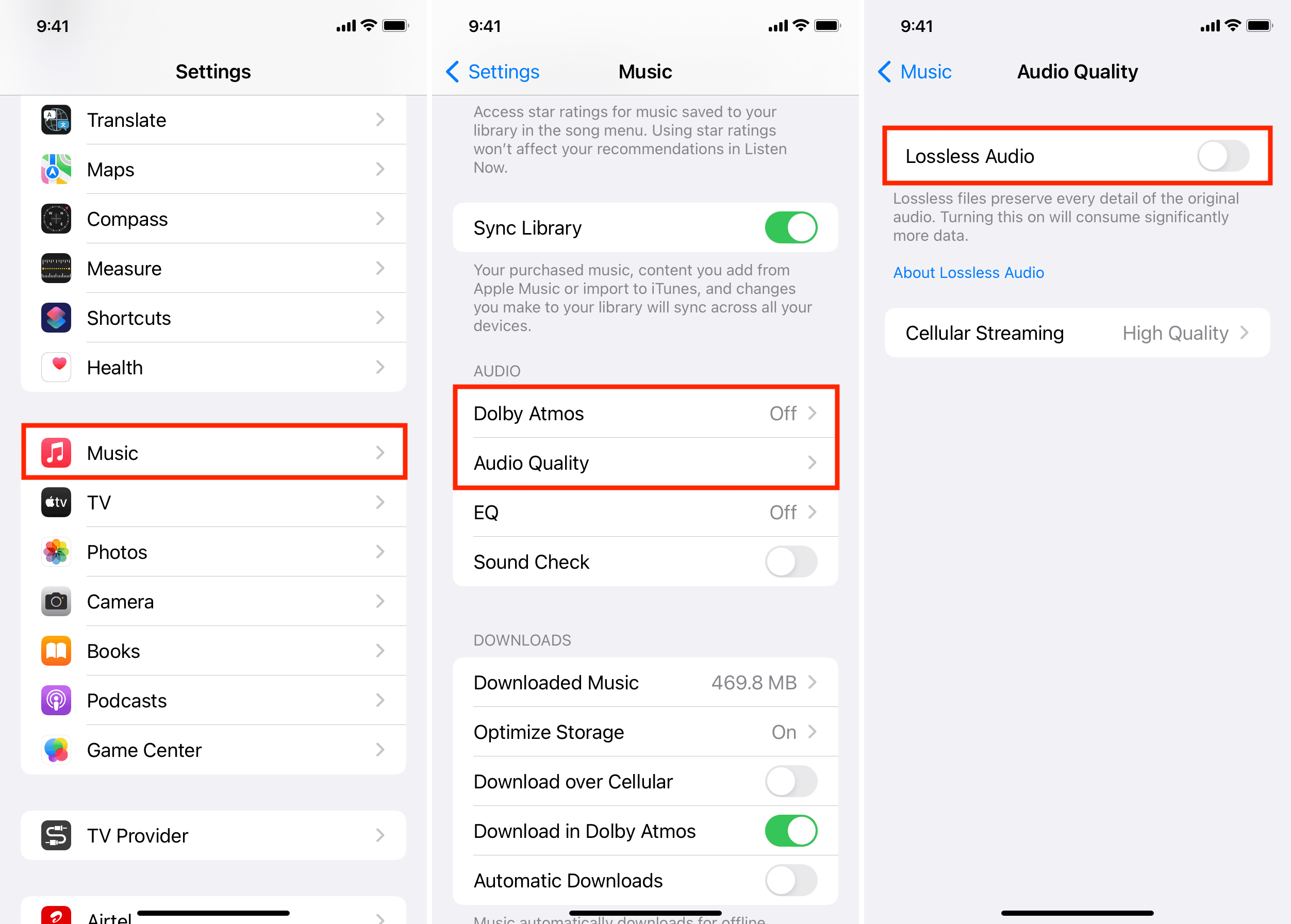 Turn off Dolby Atmos and Lossless Audio on iPhone