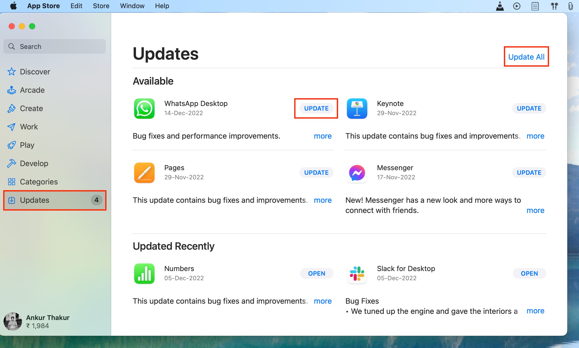 Update apps on Mac from Apple App Store