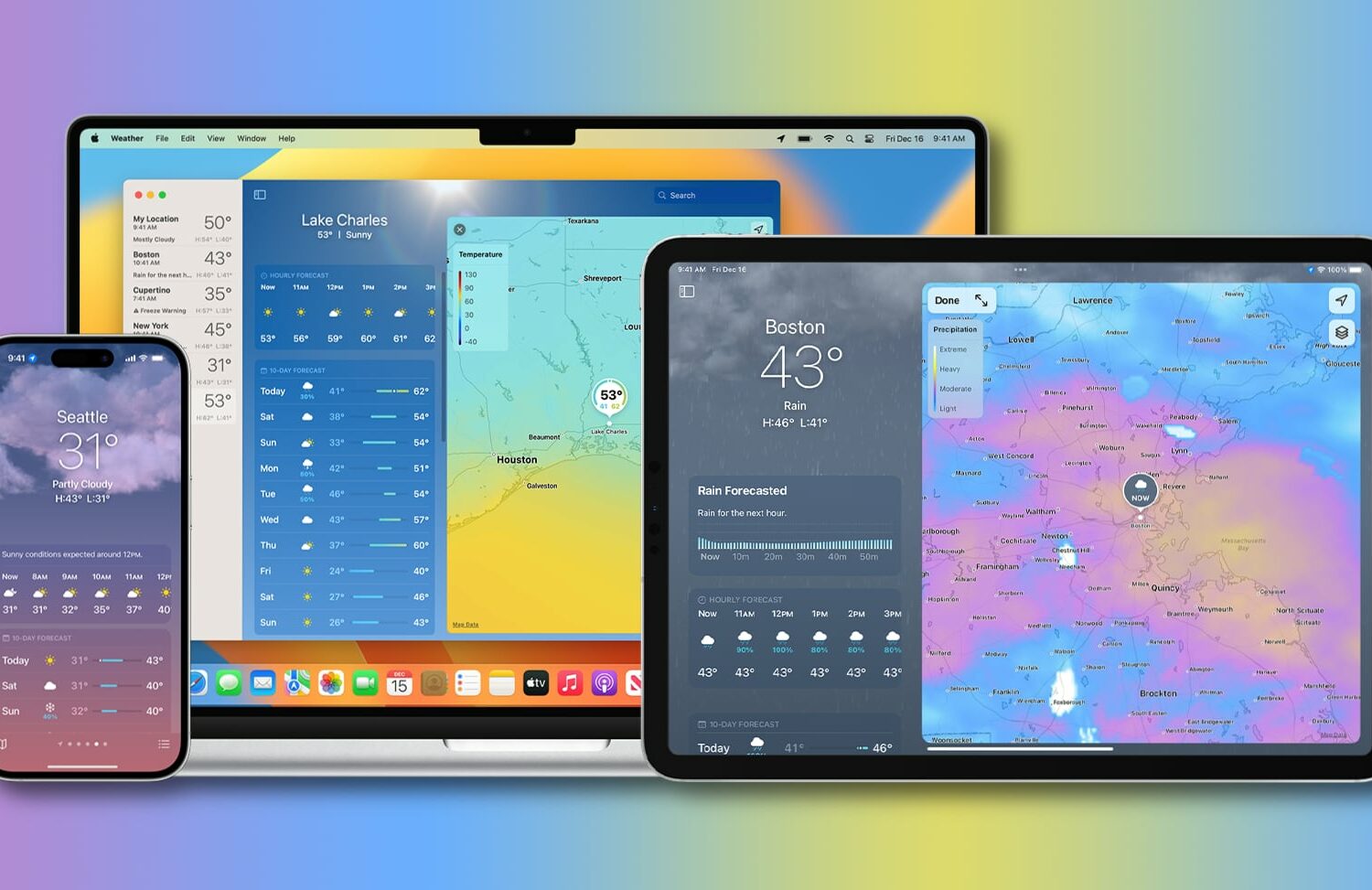 Apple's Weather app on iPhone, iPad and Mac