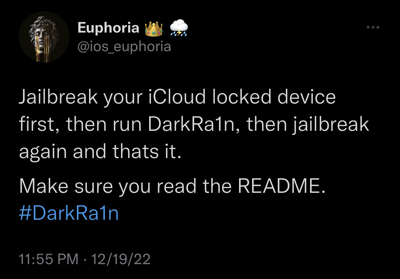 Ο @ios_euphoria συζητά πώς λειτουργεί το DarkRa1n στο Twitter.