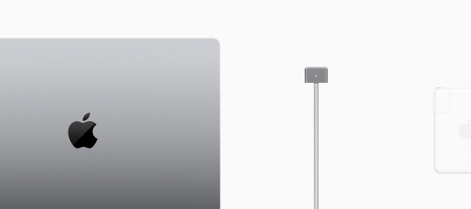 2023 14 and 16-inch MacBook Pros include a color-matched MagSafe charging cable in the box.