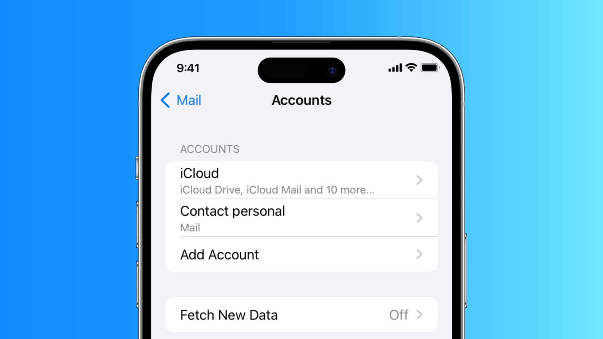 Add mail accounts to iPhone