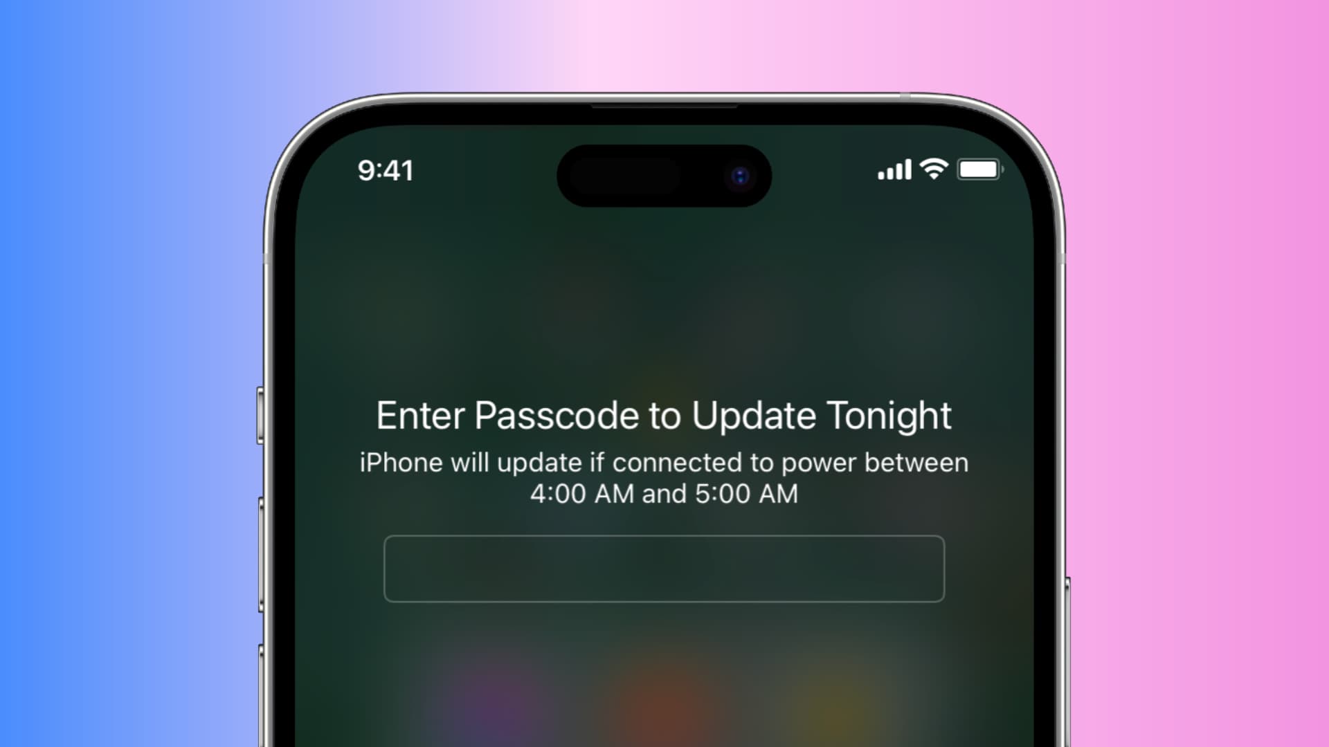 Auto-install iOS update at night on iPhone