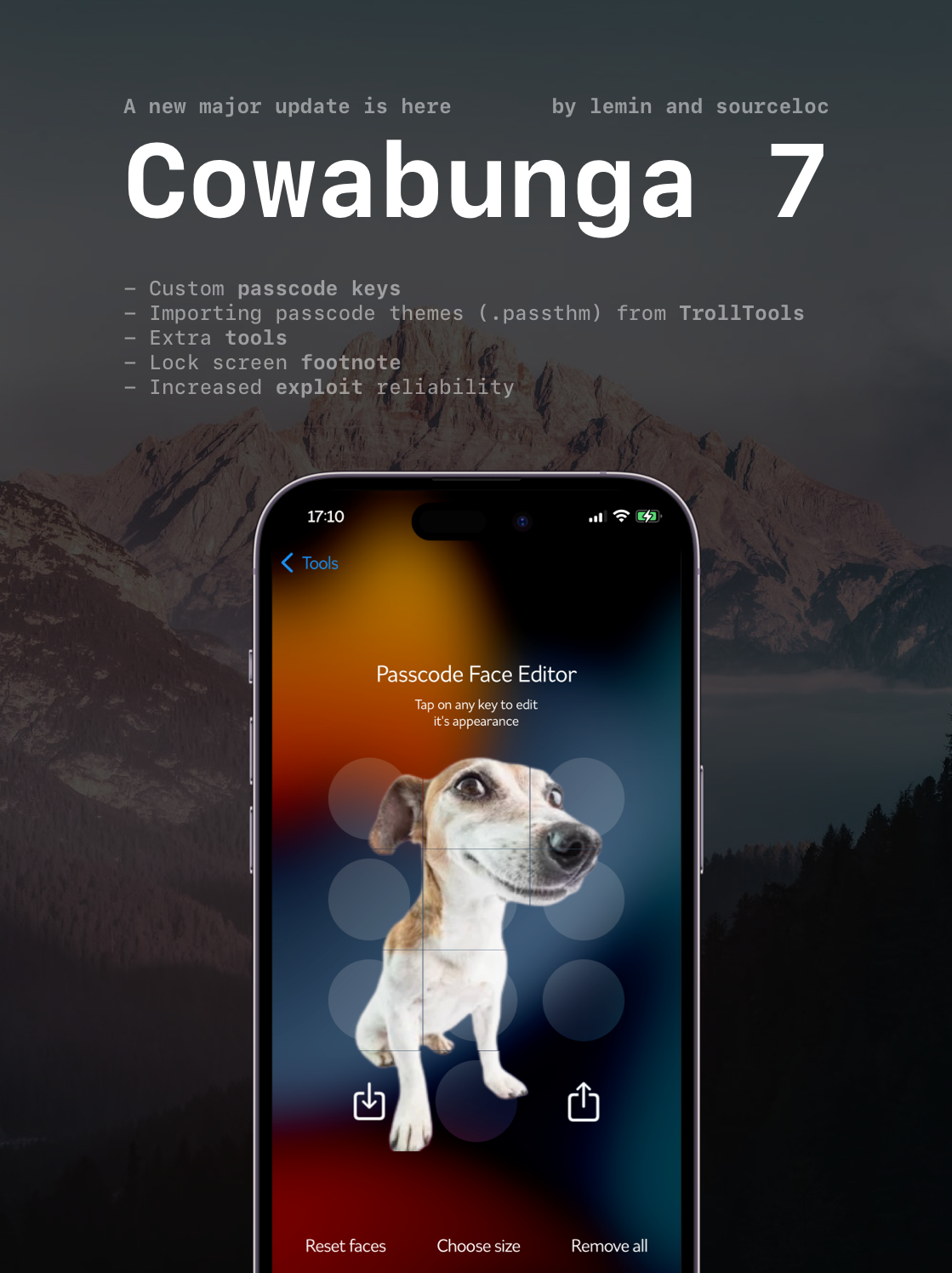 Cowabunga updated to v7.0 with passcode key customization, MacDirtyCow enhancements, & more…