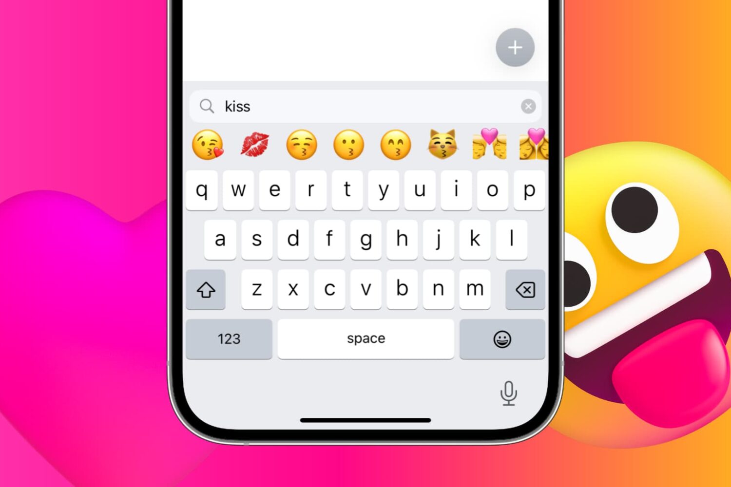 Searching emojis on iPhone keyboard