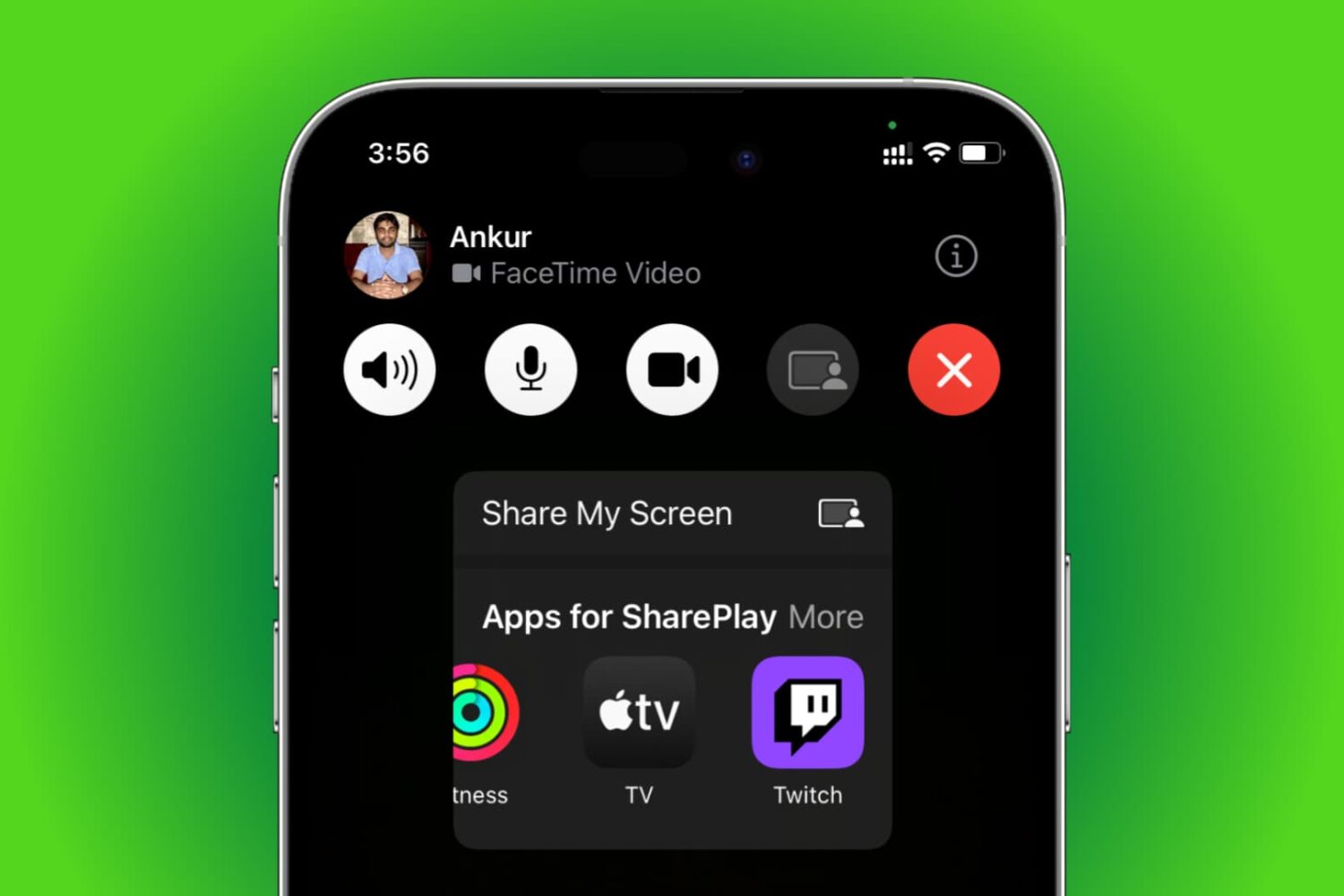 SharePlay in the FaceTime app on iPhone
