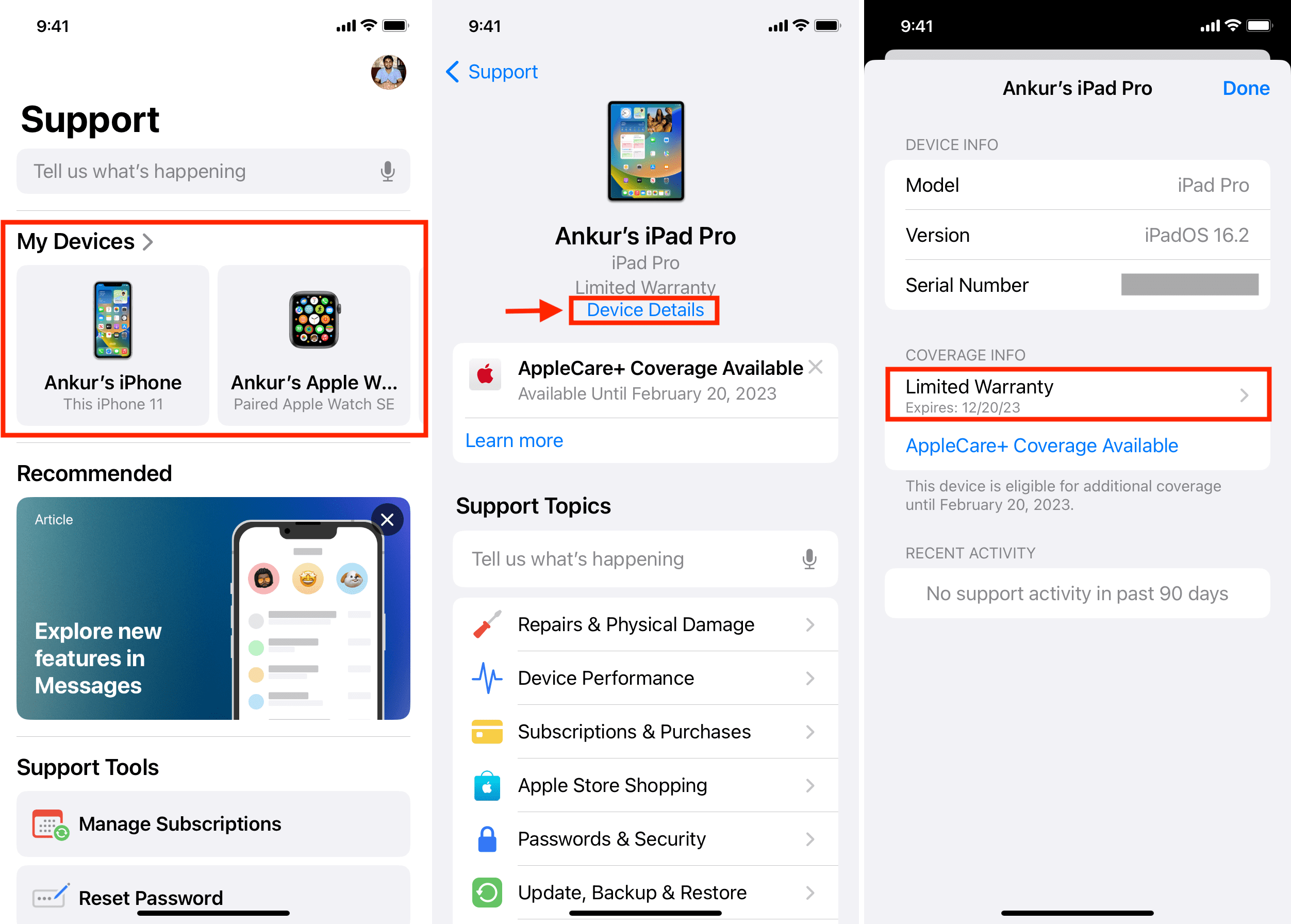 Find warranty status of your Apple devices in the official Apple Support app
