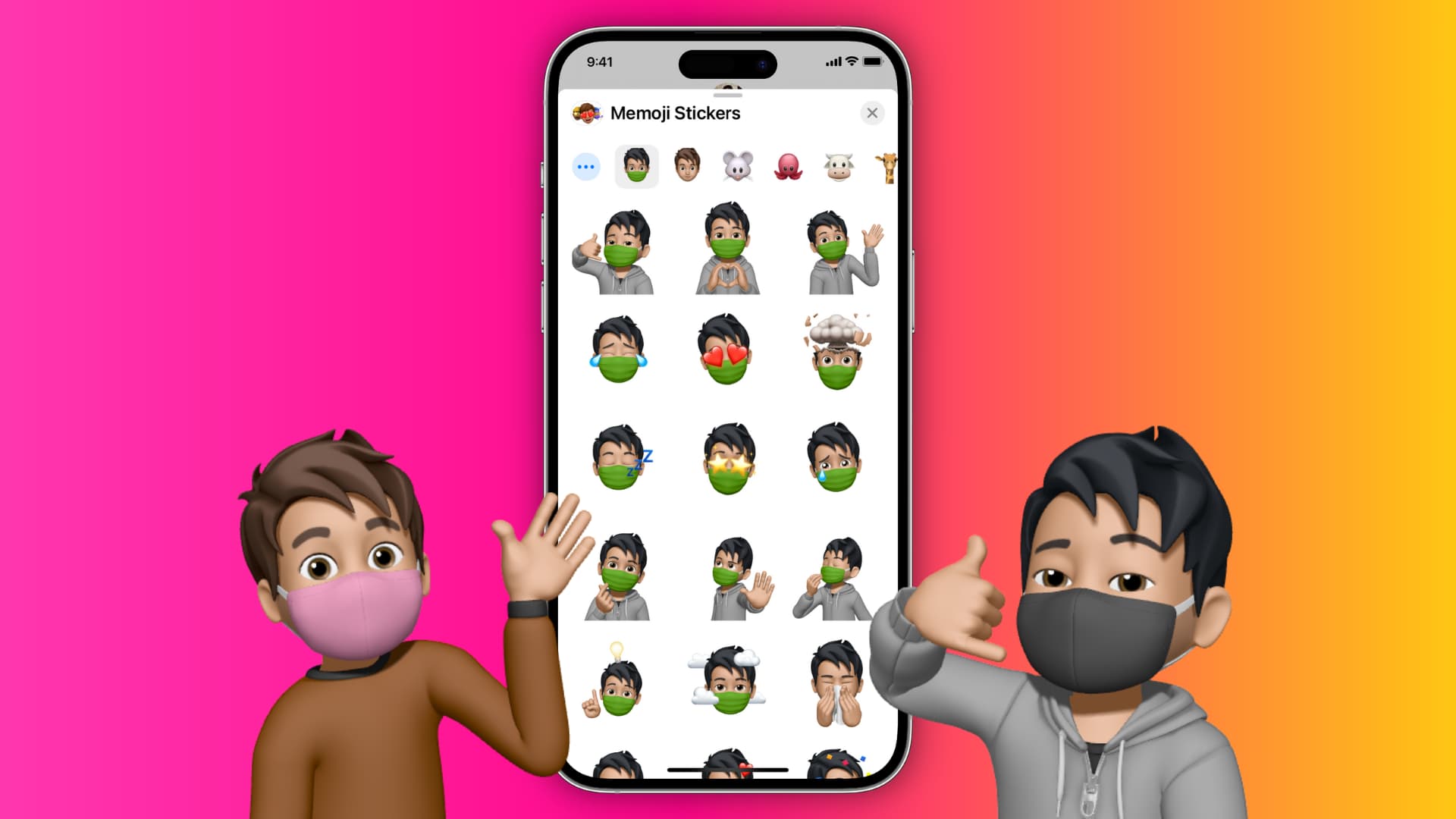 Memojis with face mask