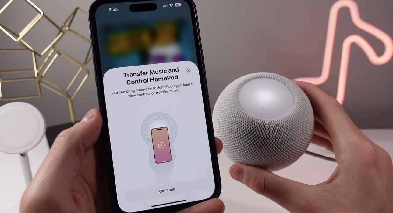 A new prompt when connecting your HomePod to go if iPhone in iOS 16.3.