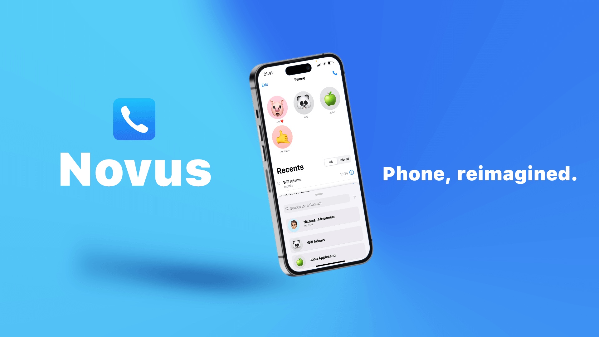 Novus reimagines the iPhone’s Phone app with a fully-unified user interface