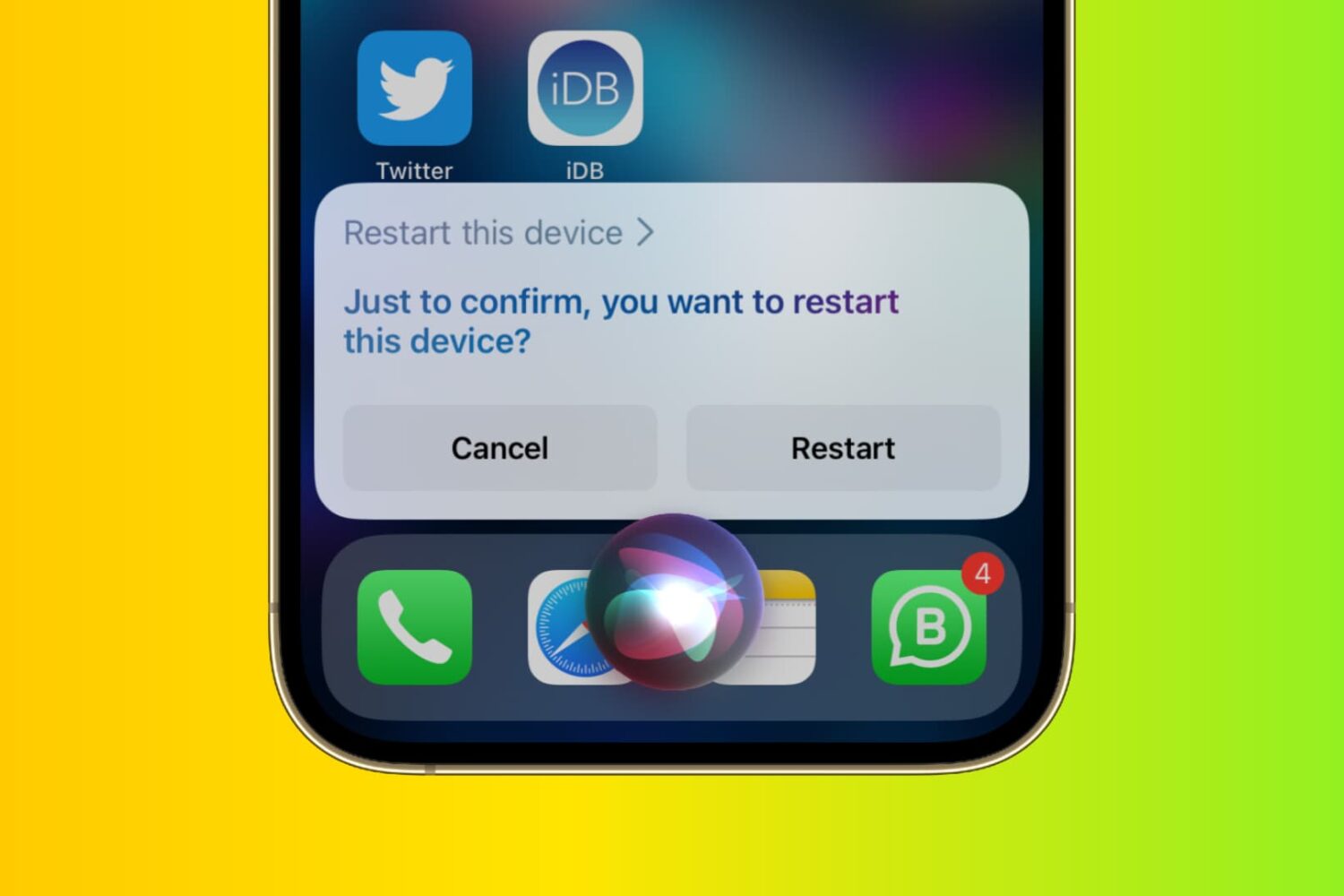 Restart iPhone using Siri