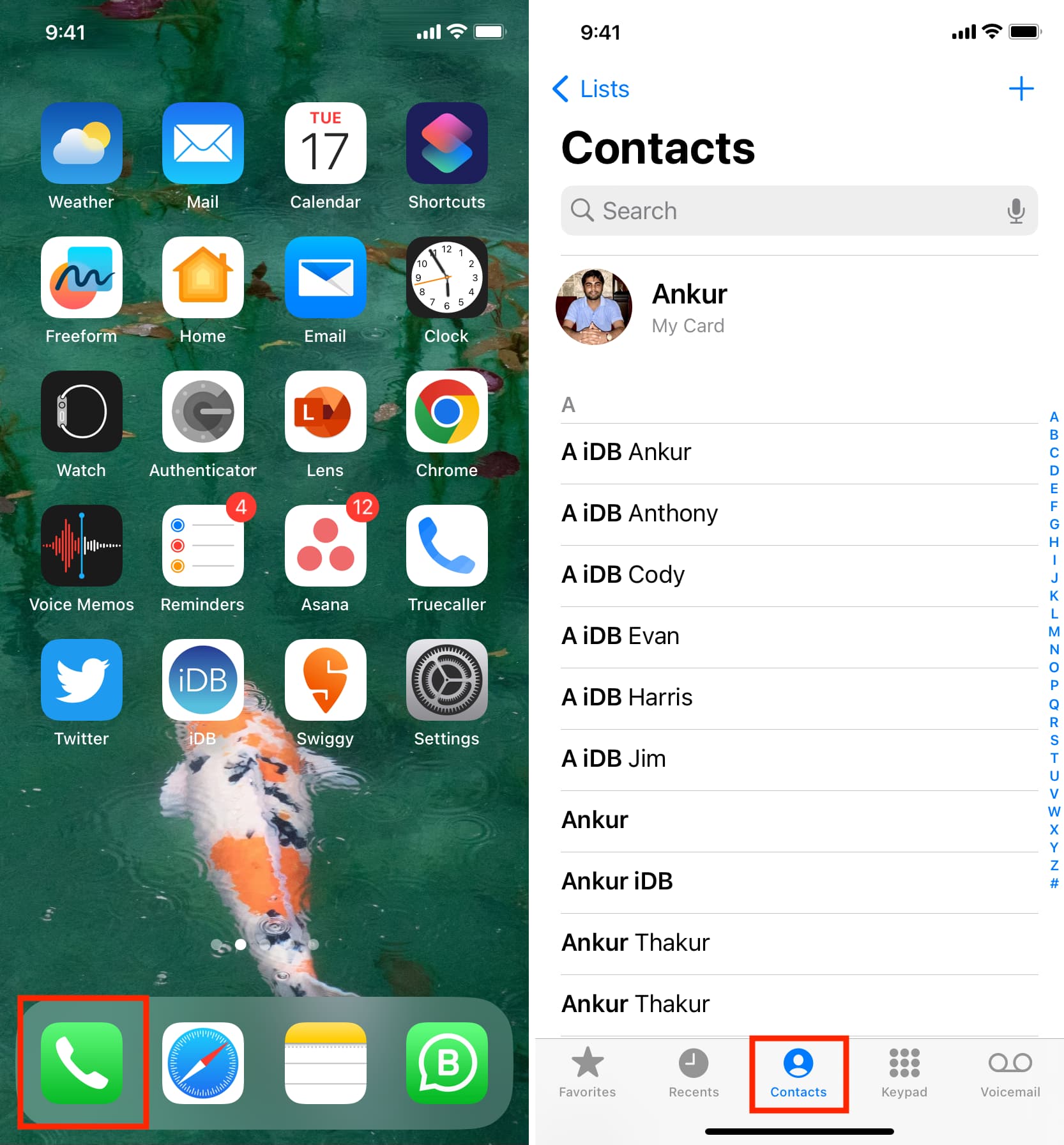 See Google contacts on your iPhone