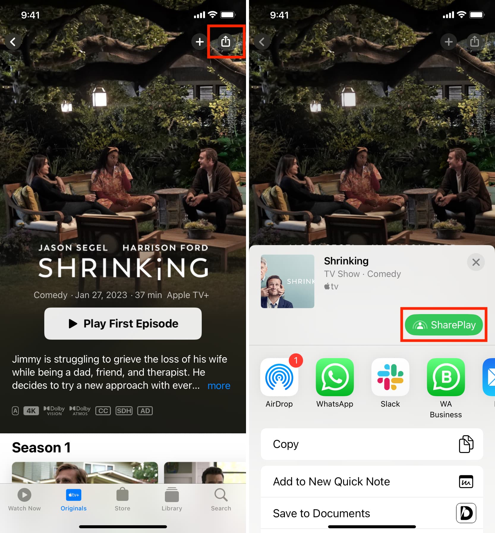 SharePlay from iPhone Apple TV app