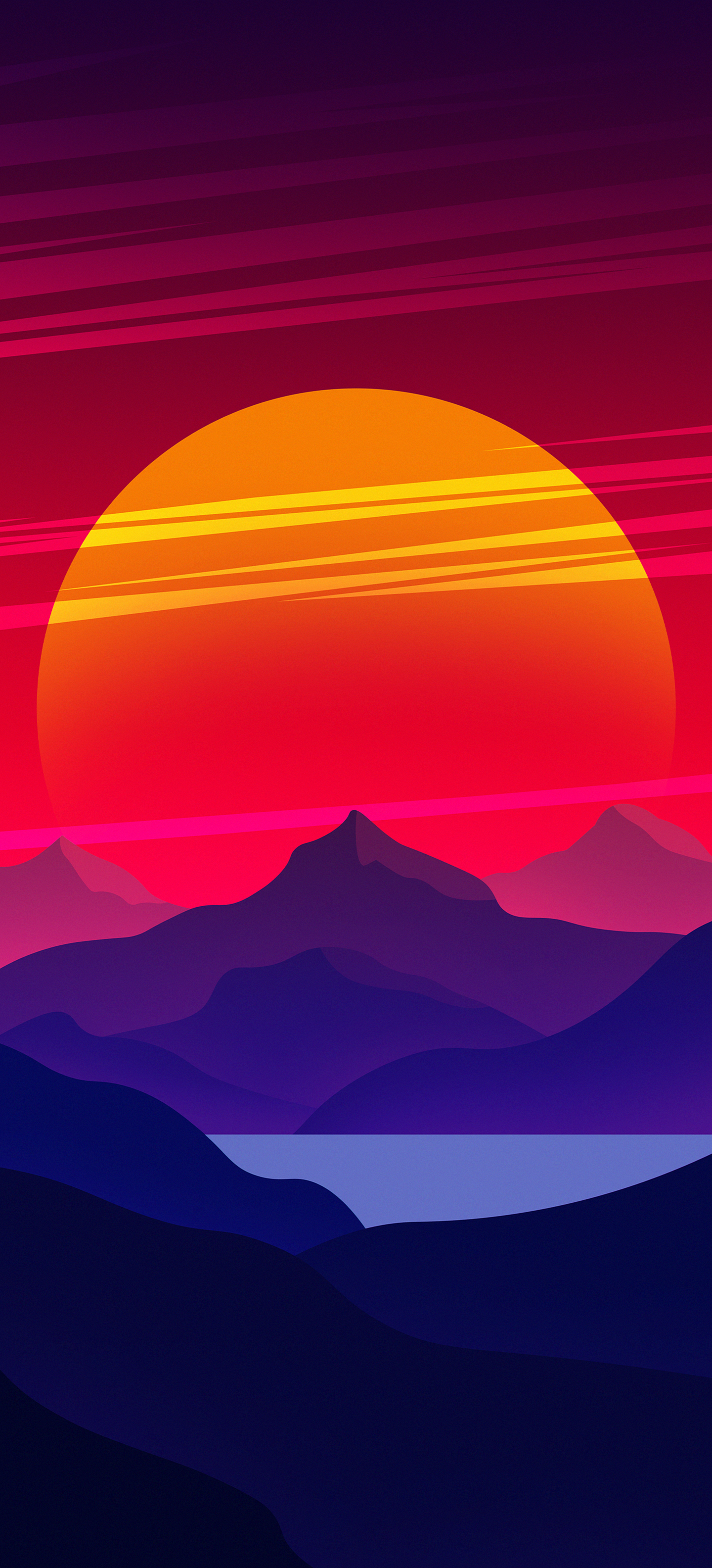Sci-fi mountain scenes iPhone wallpapers from the 80's