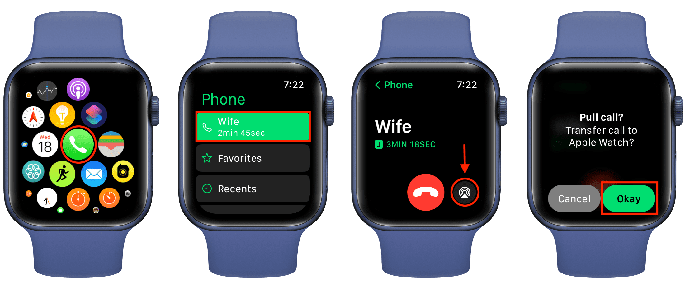 Transfer phone call from iPhone to Apple Watch