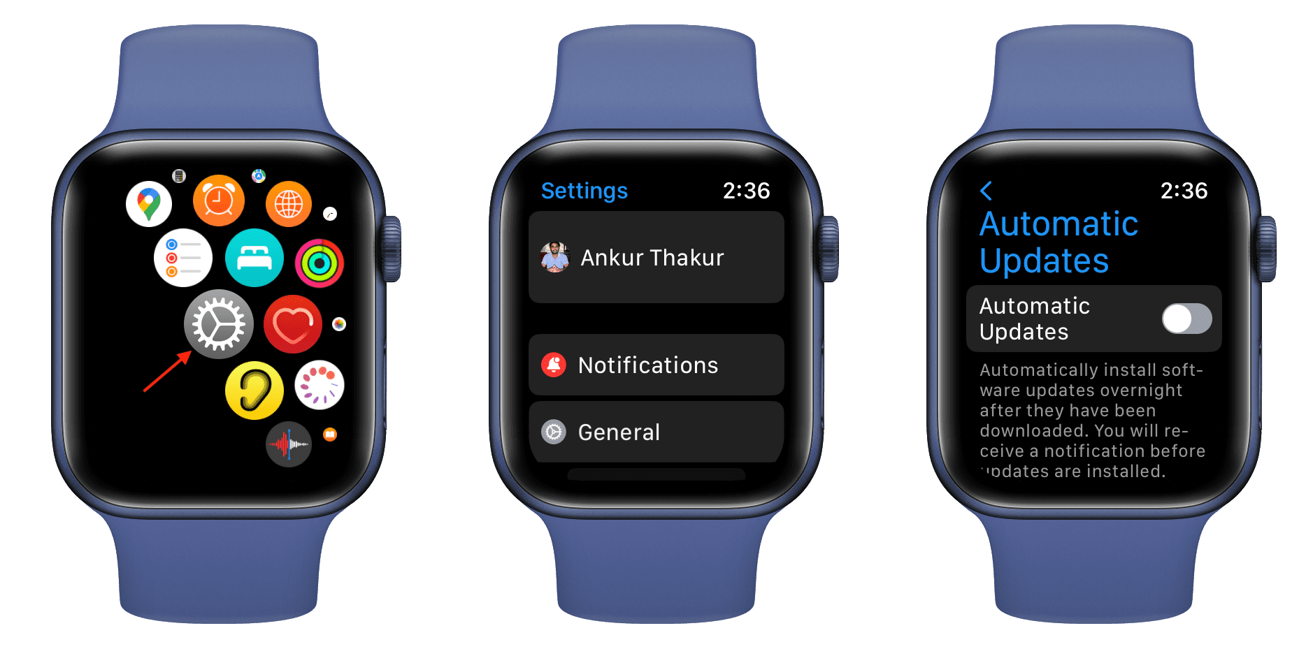 Turn off Automatic Updates from Apple Watch settings
