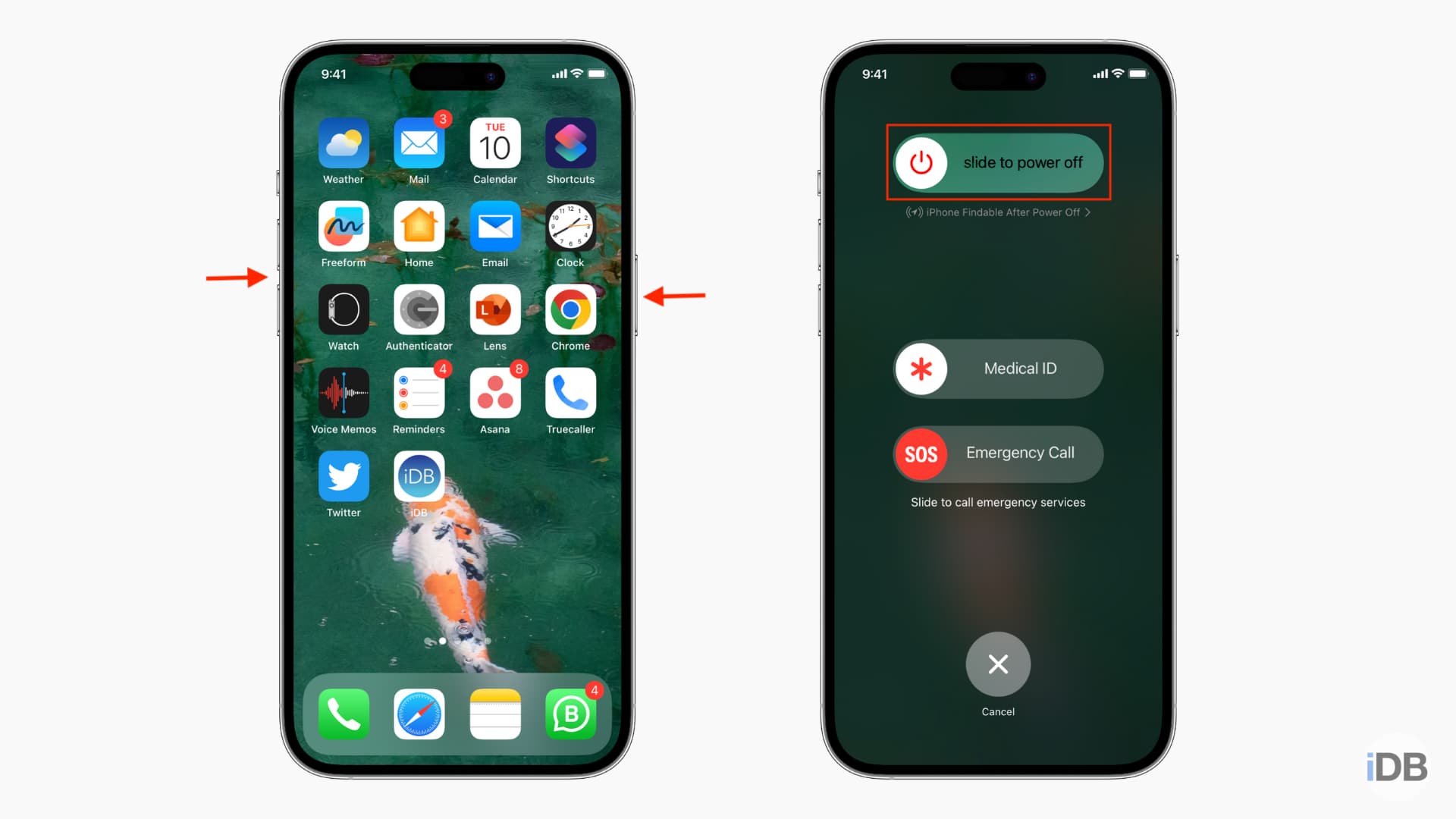 Turn off iPhone with Face ID