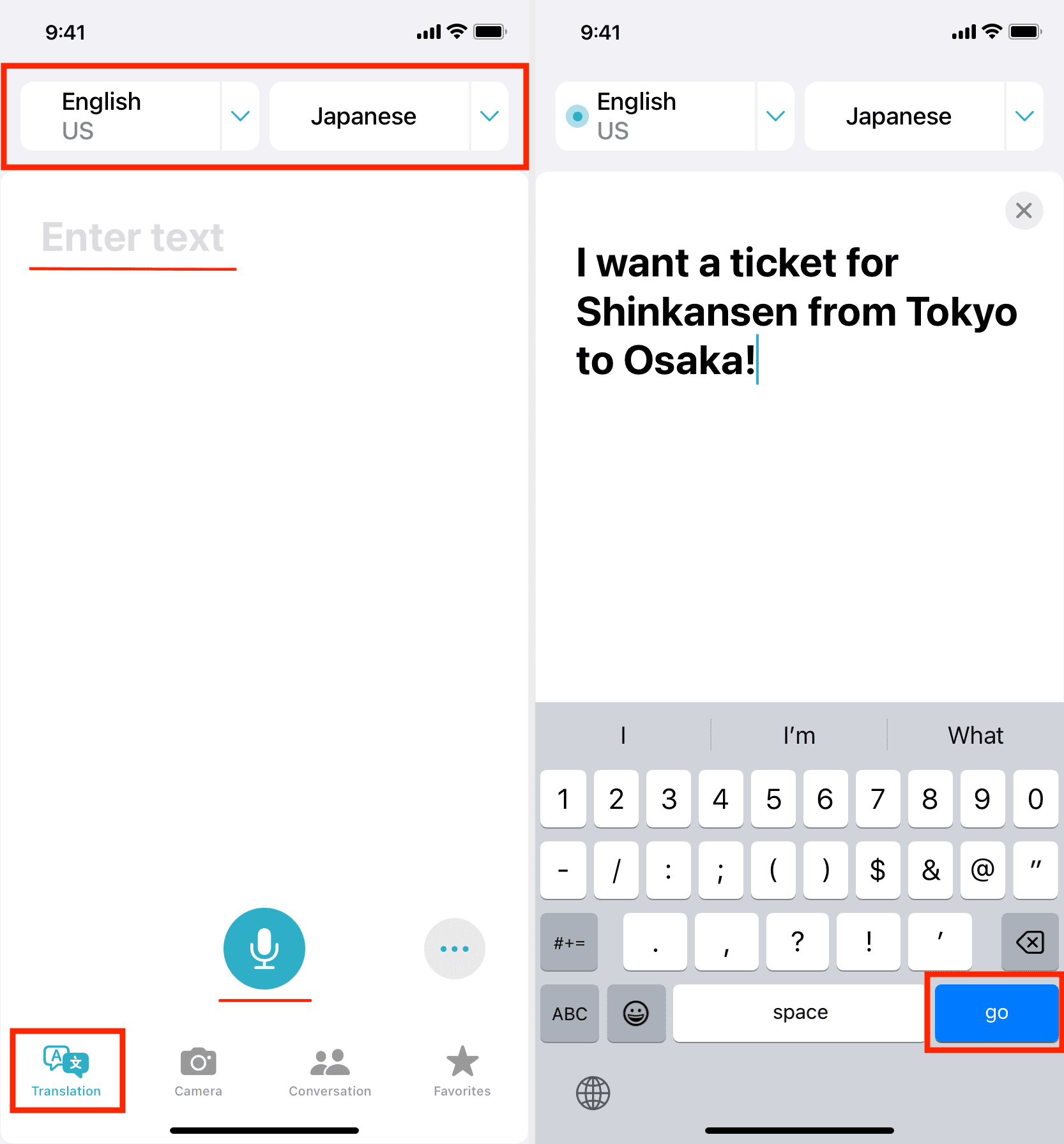 Type to translate text phrases and sentences on iPhone inside the Apple Translate app