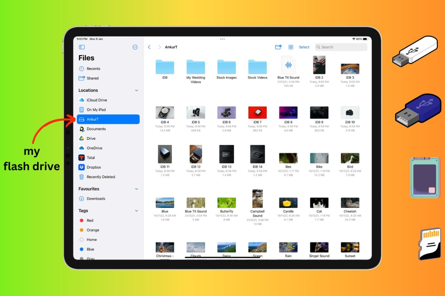 Connect and use flash drive with your iPad
