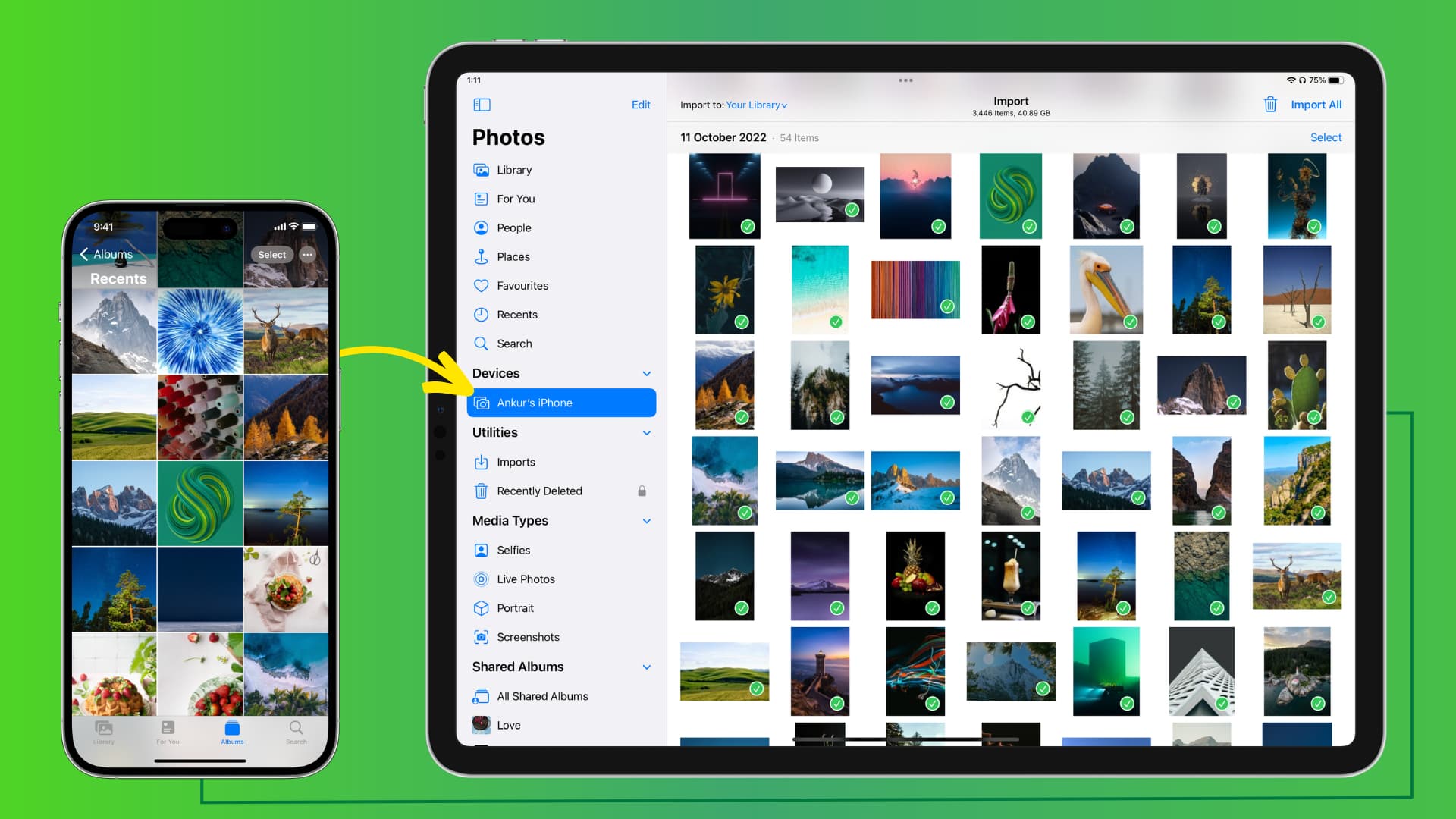 How to import photos and videos from iPhone to iPad using a USB cable