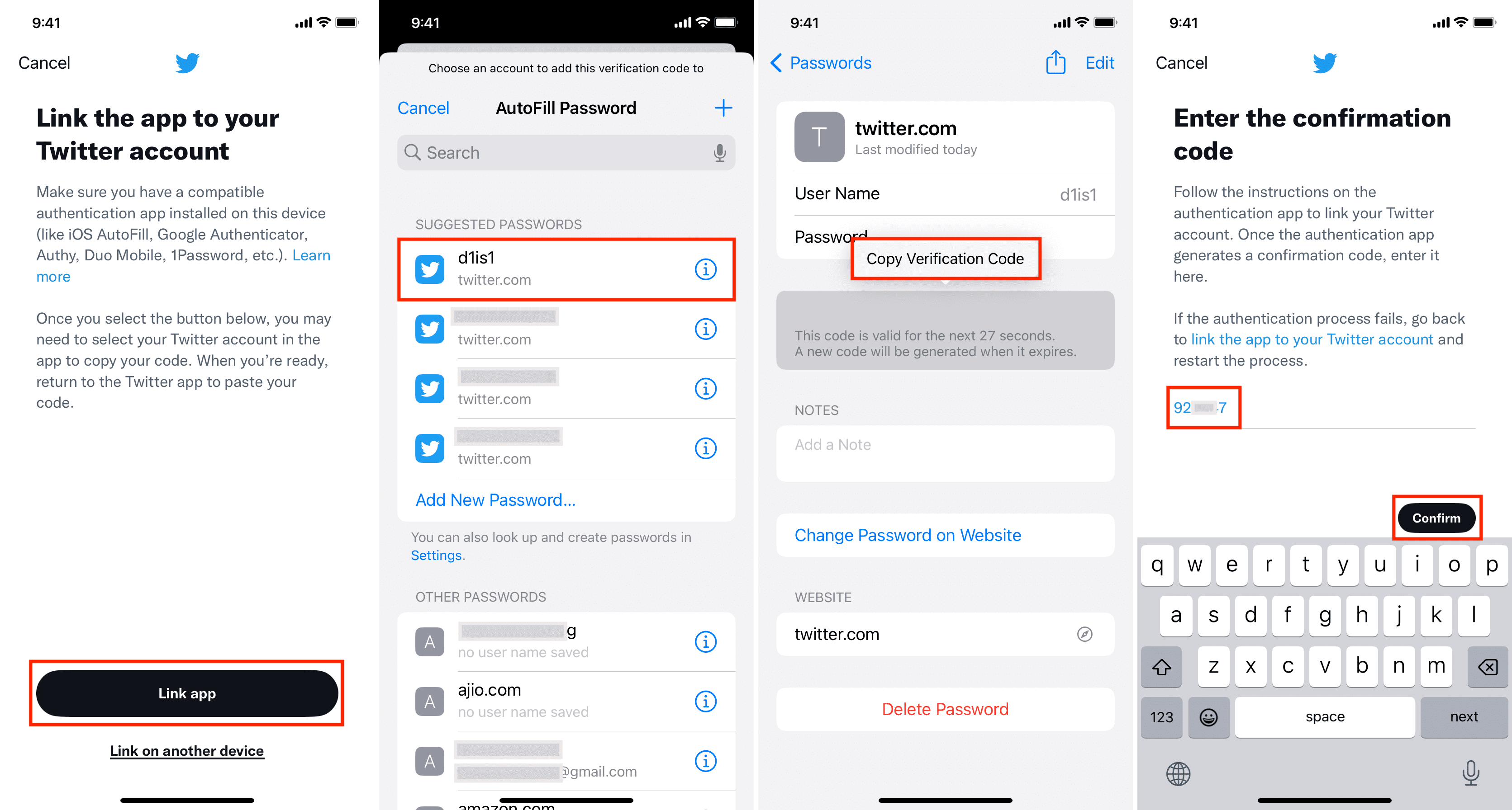 Add Twitter 2FA to iPhone Password Manager