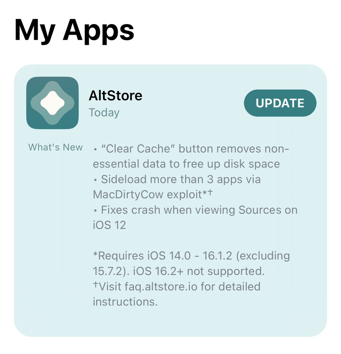 AltStore v1.6.1 update.