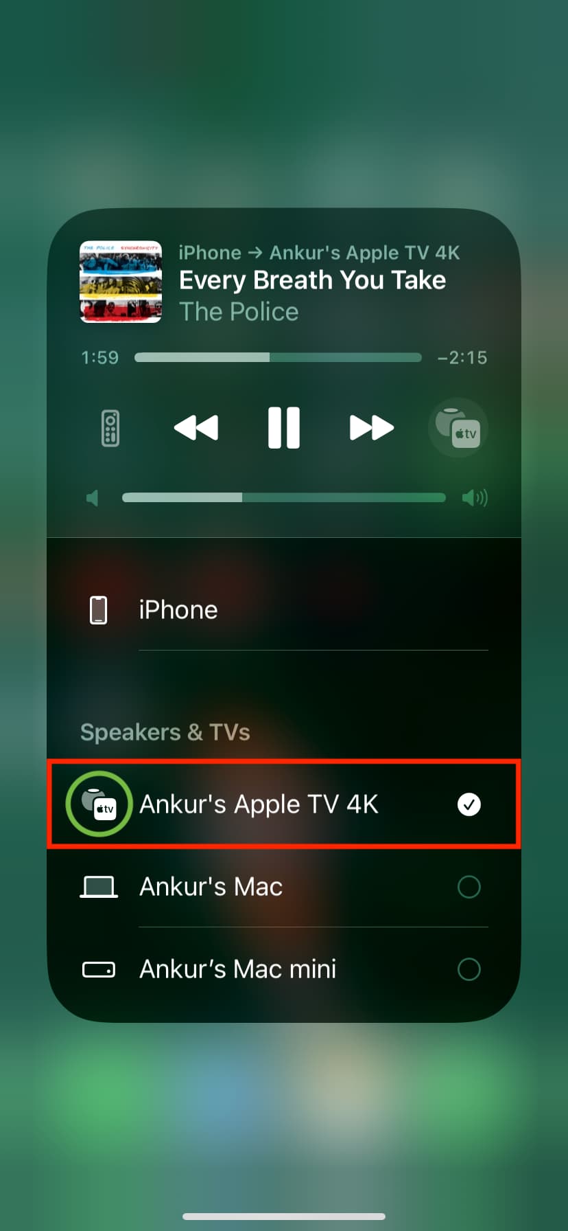 Apple TV name with tiny HomePod and TV icon
