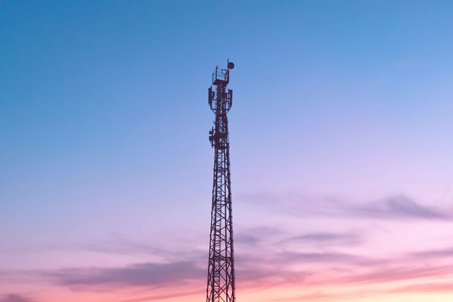 A cellular tower at dusk