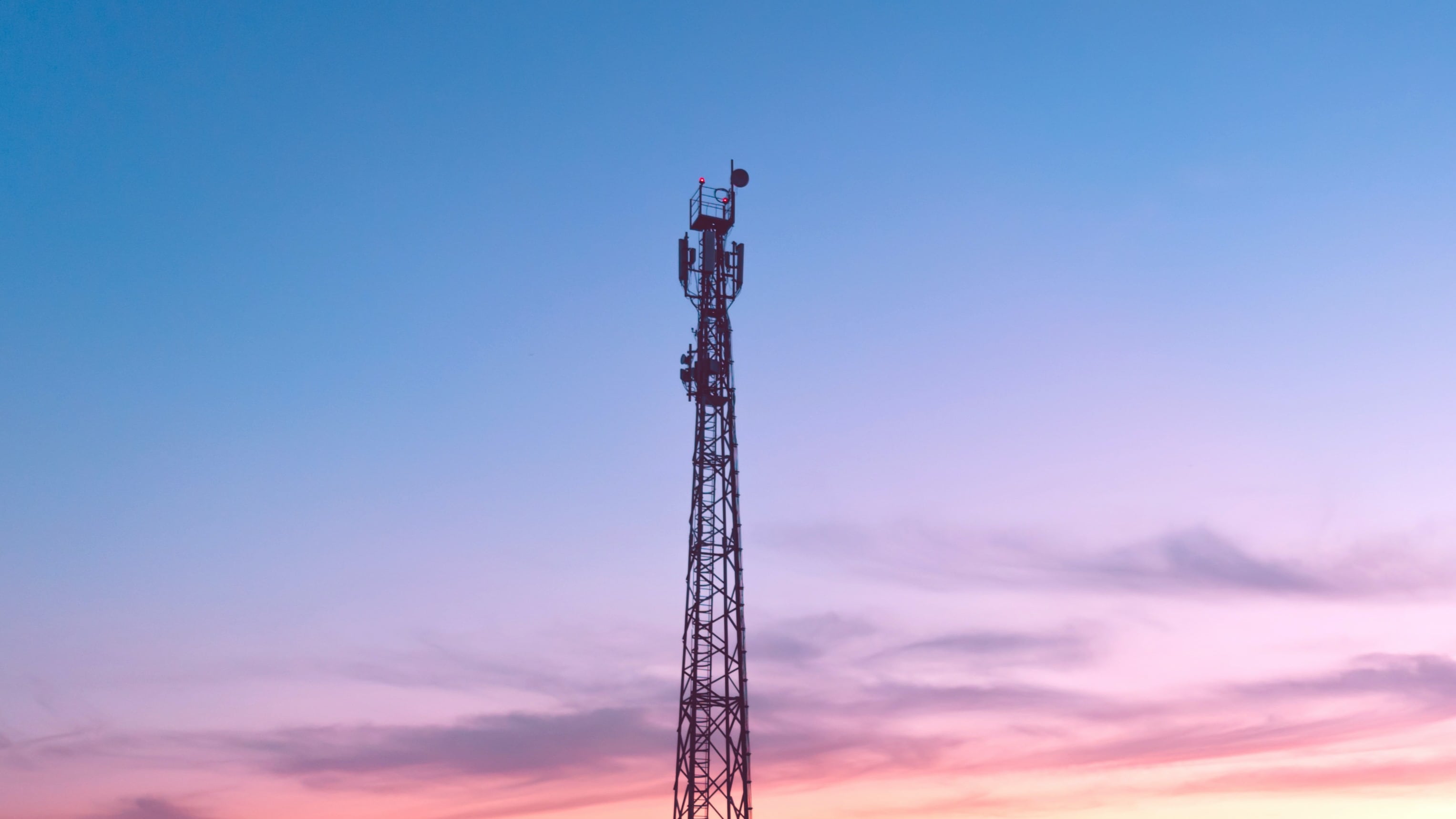 A cellular tower at dusk