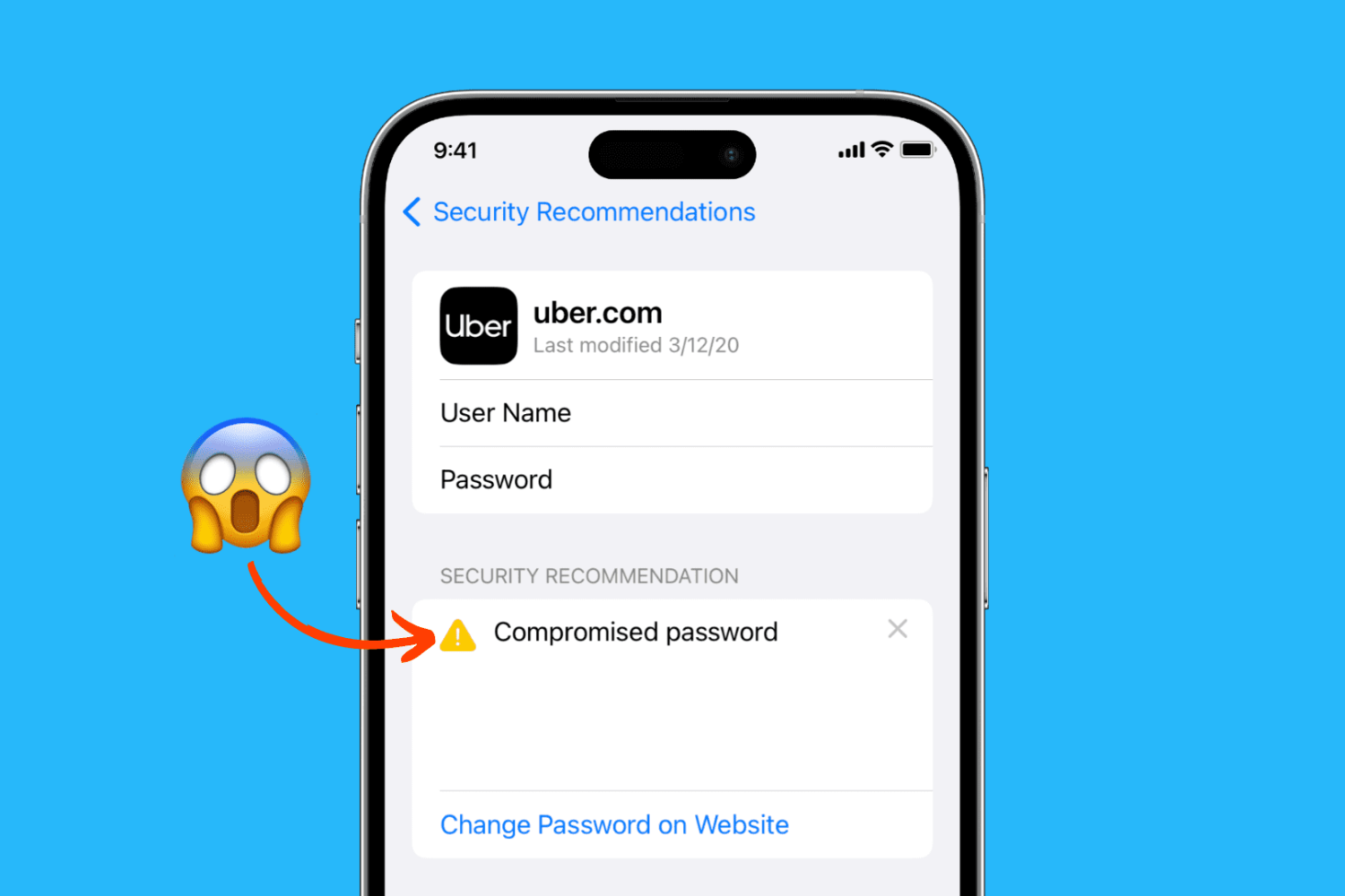 Compromised password on iPhone
