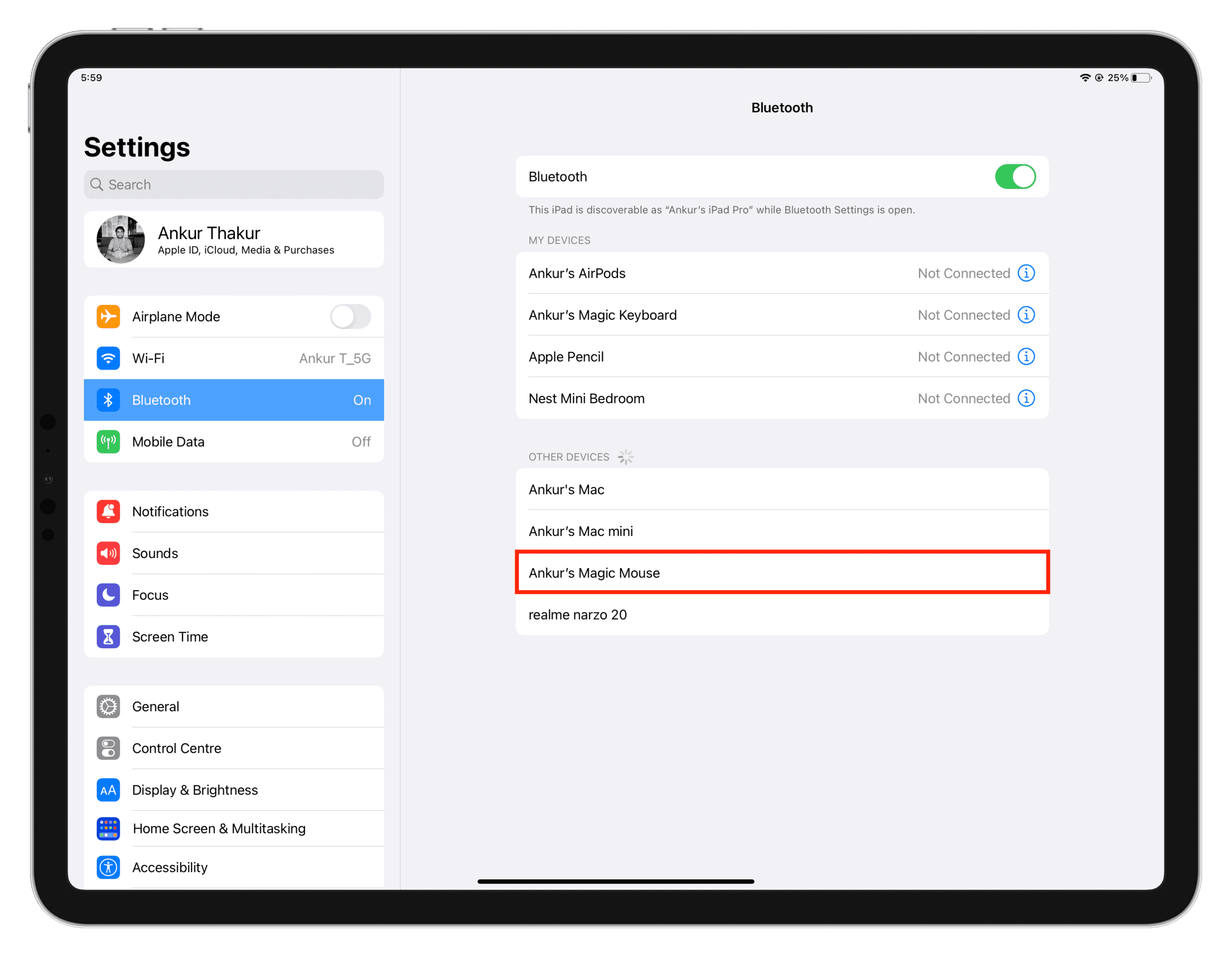 Connect wireless mouse to iPad