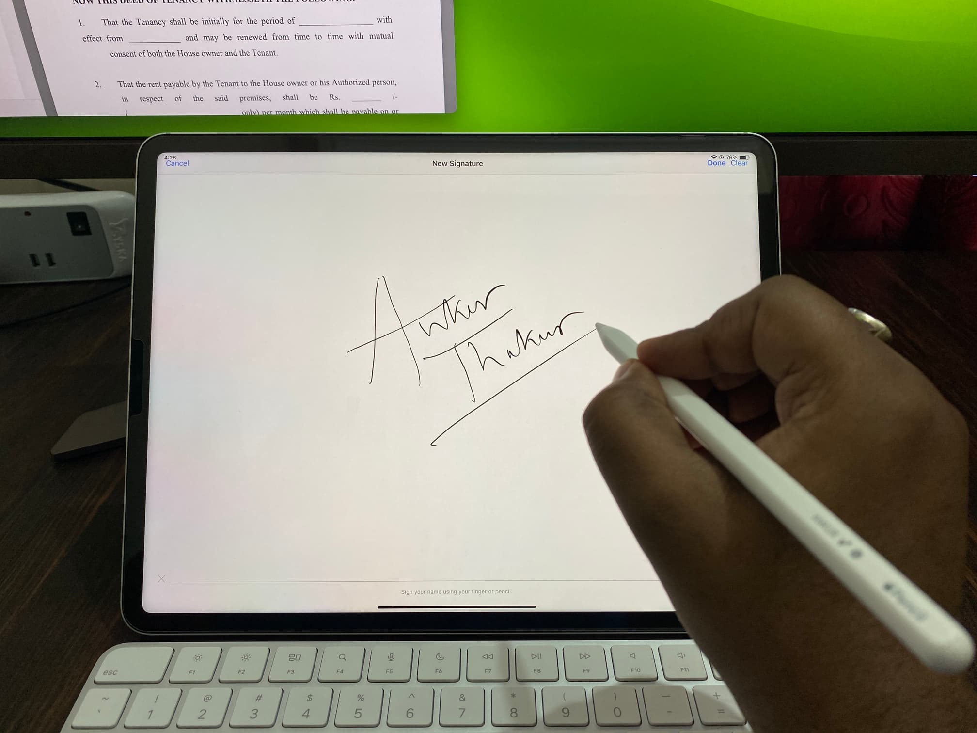 Creating signature for Mac on iPad using Apple Pencil