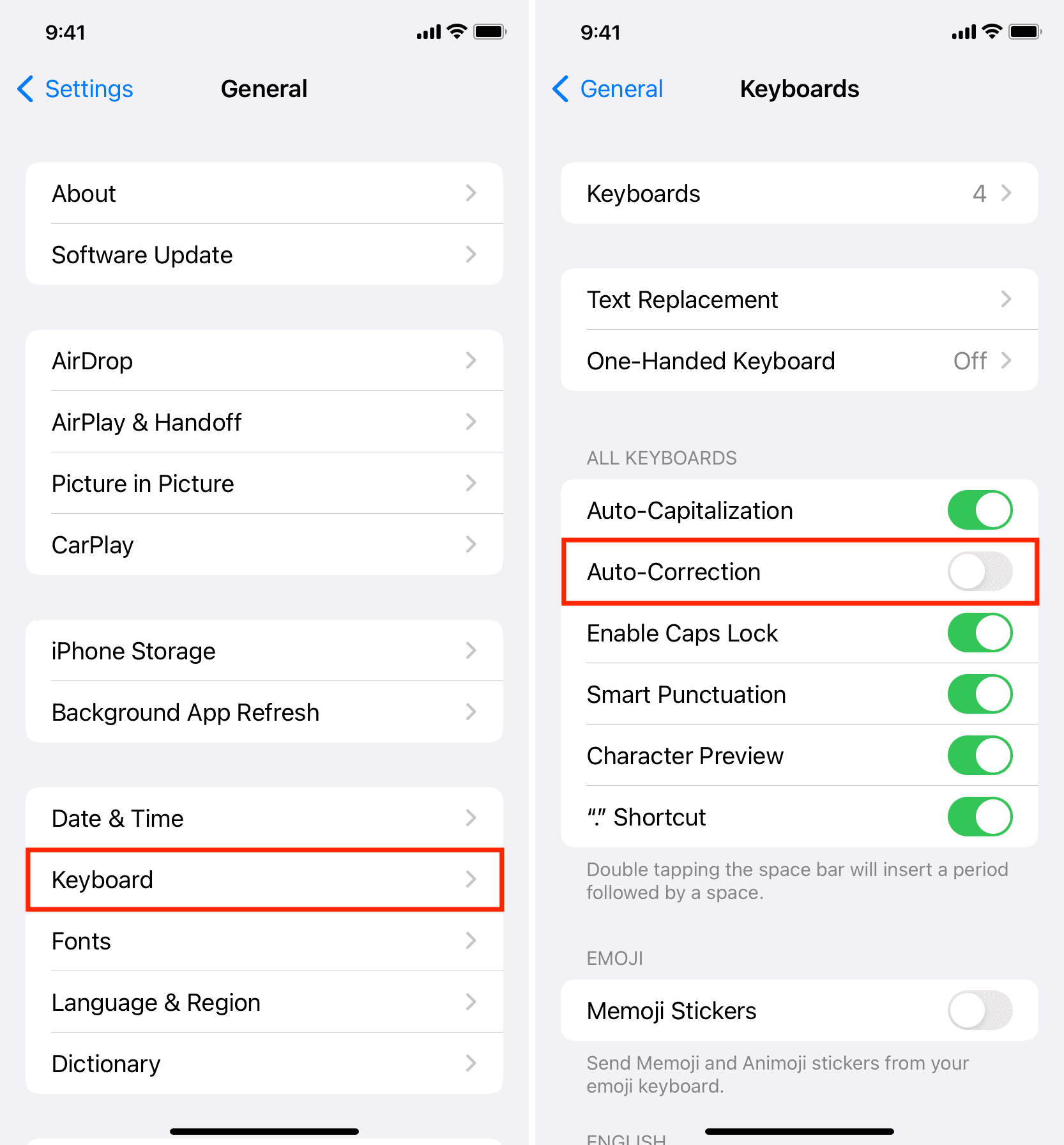 Disable Auto-Correction on iPhone