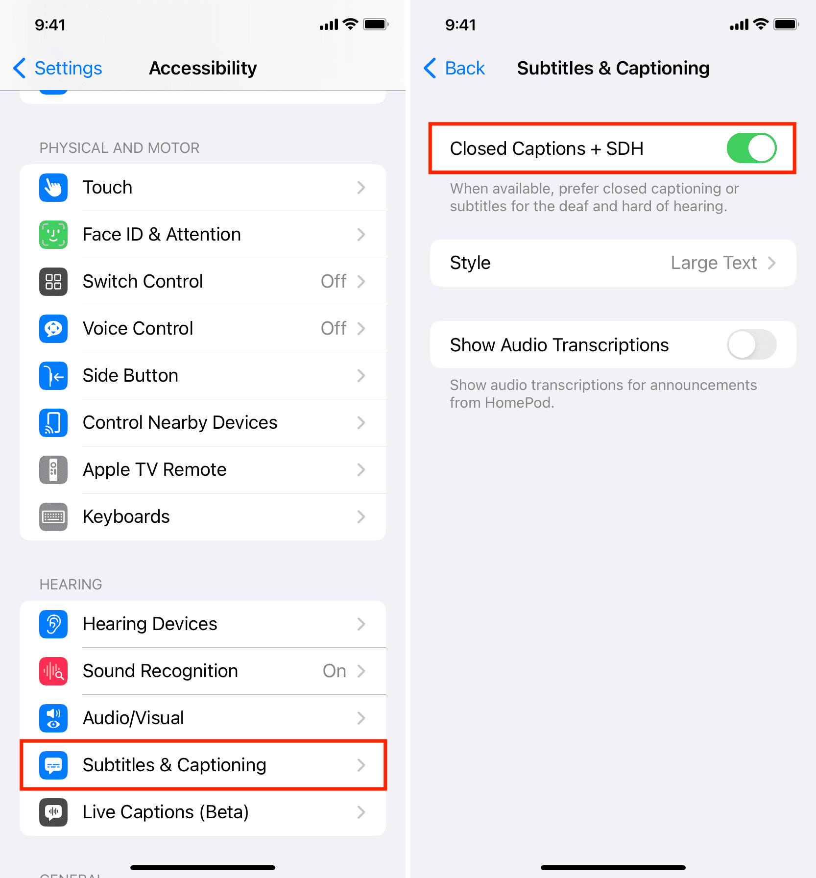 Enable Subtitles and Captioning on iPhone